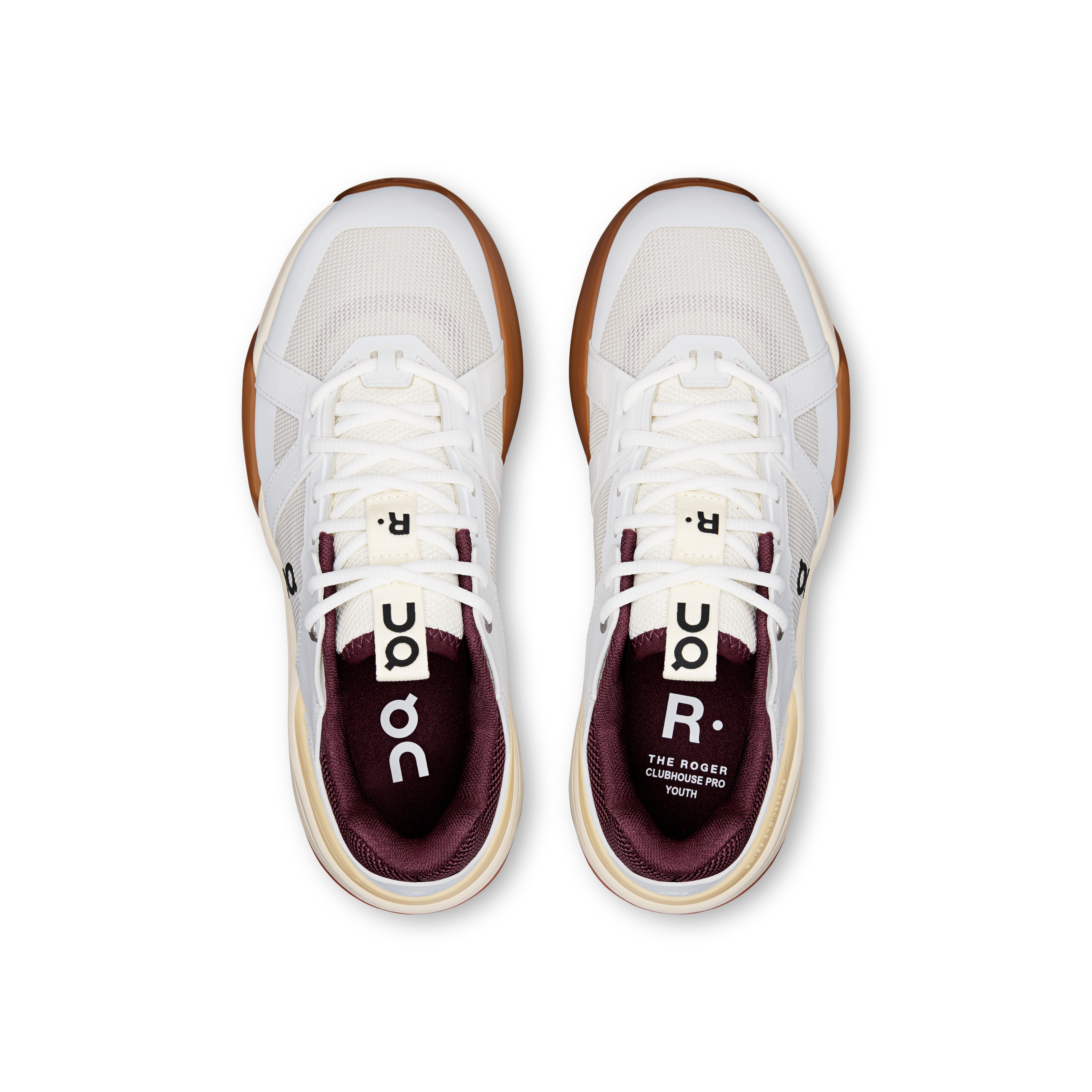 On THE ROGER Clubhouse Pro Youth White & Maroon Youth Active life Shoes