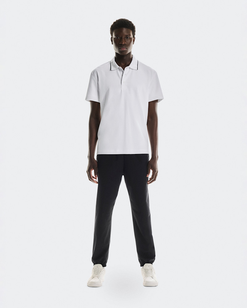 On Men's Courtside Polo Short-Sleeve Shirt in White, Size: Small, Polyester/Recycled Polyamide