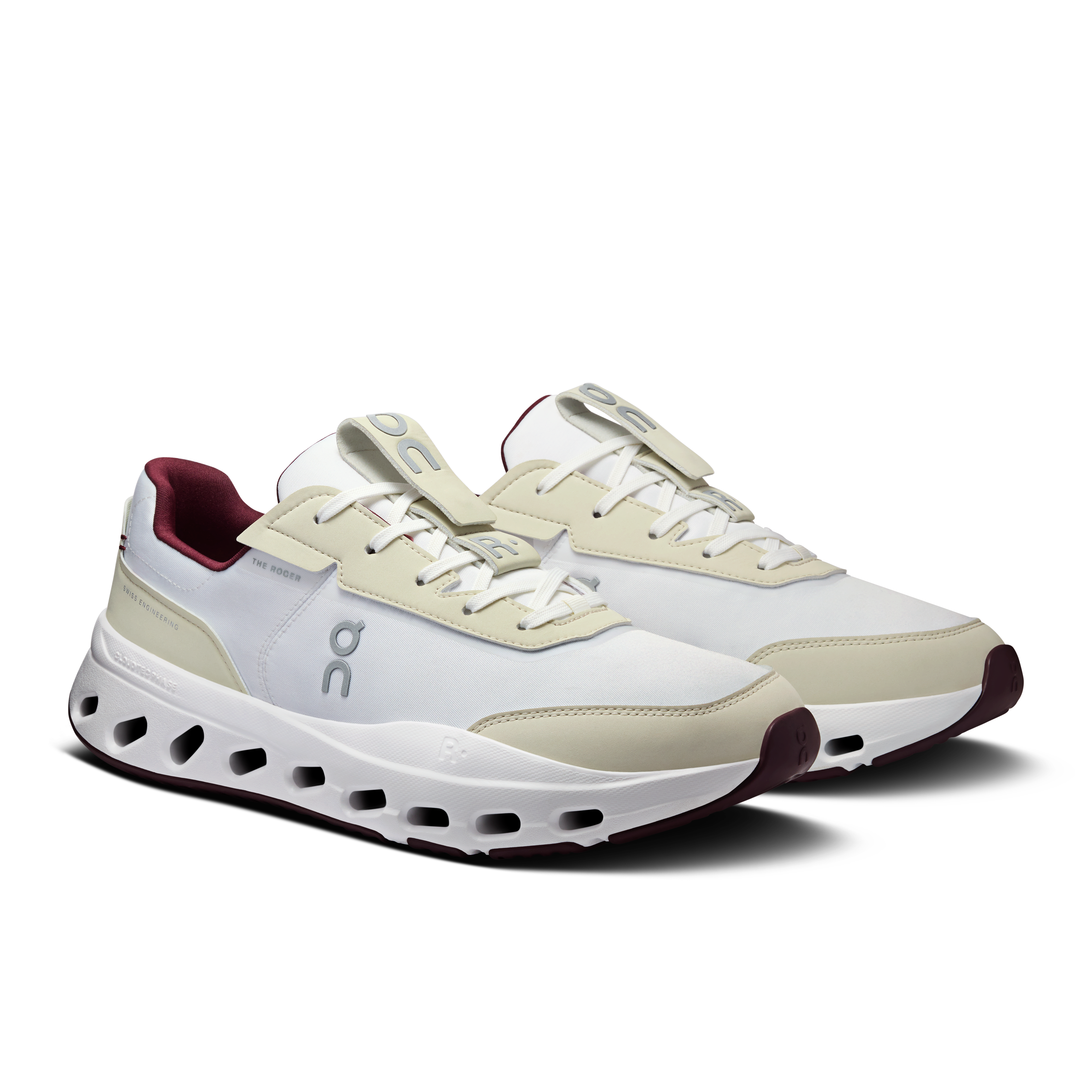 On THE ROGER Wildcard Ivory & Maroon Men Active life Shoes