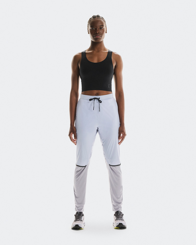 On Women's Weather Pants in Nimbus/Lilac, Size: Large, Polyamide Polyester