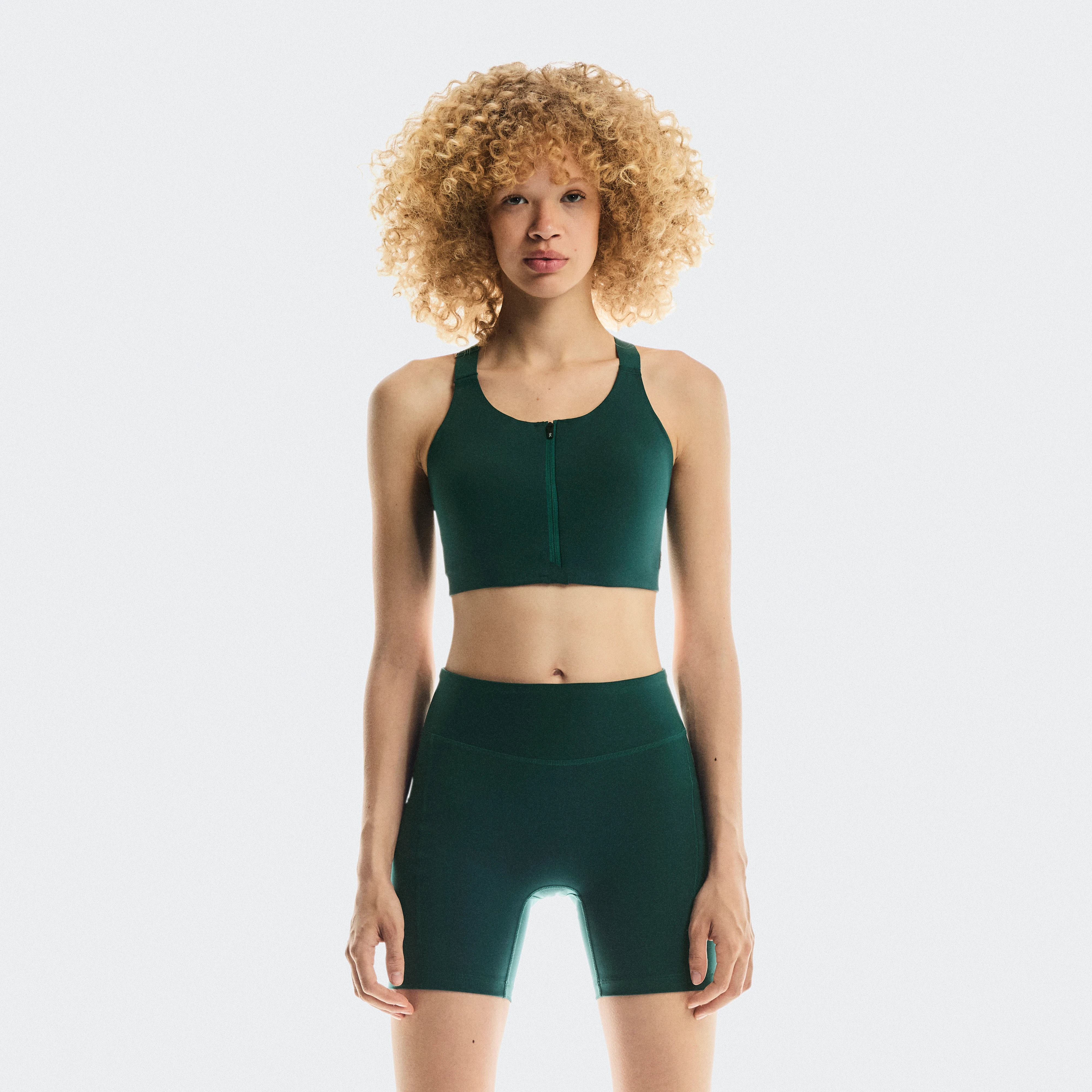 On Endurance Bra Zip Green Women Women – Running, high-support, front zipper Bras