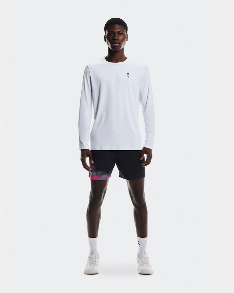 On Men's Court Long-T Long-Sleeve Shirt in All White, Size: Medium, Polyester