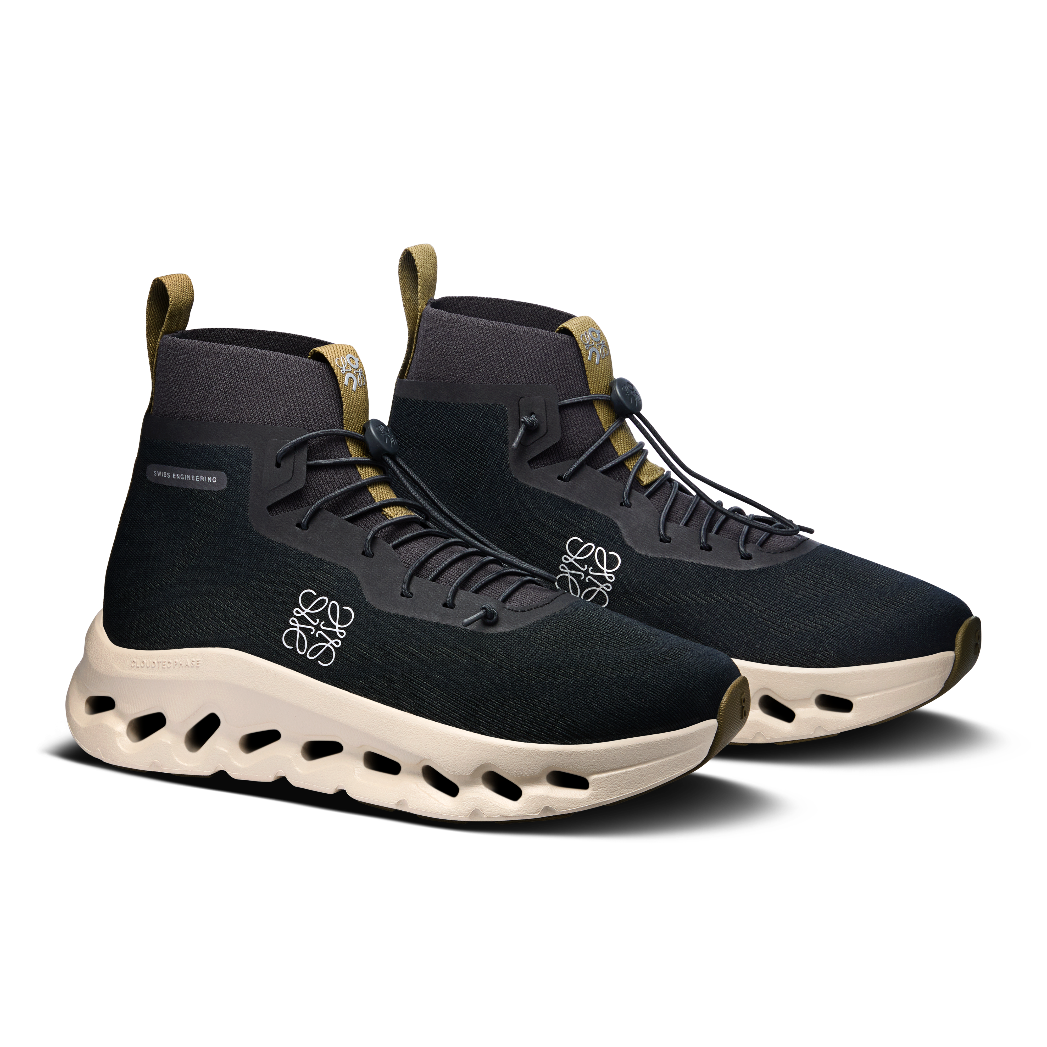 On Cloudtilt Hi LOEWE Black & Oatmeal | Olive Women Active life Shoes
