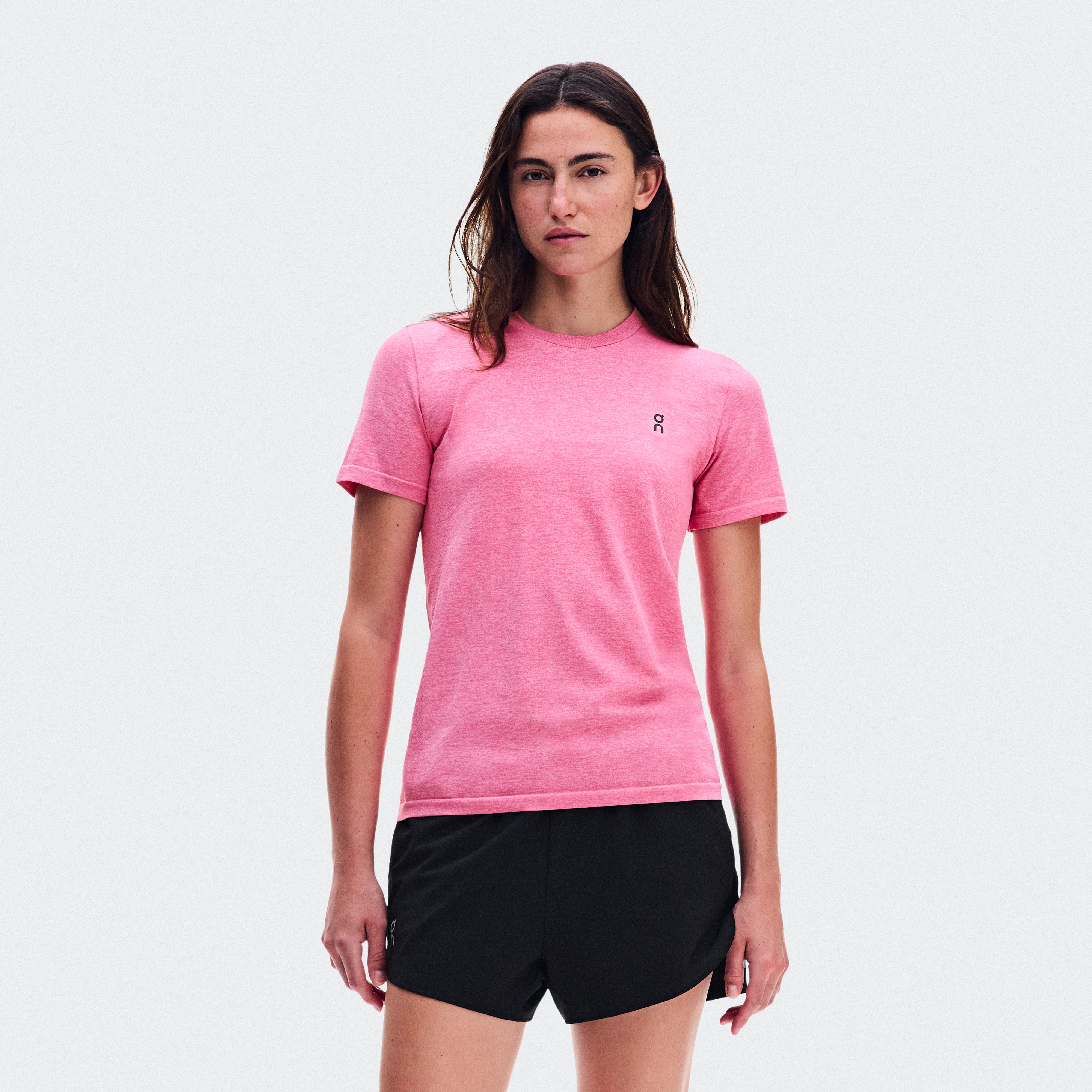 On Train Flex-T Bubblegum Heather Women – High-intensity training Tops and t-shirts