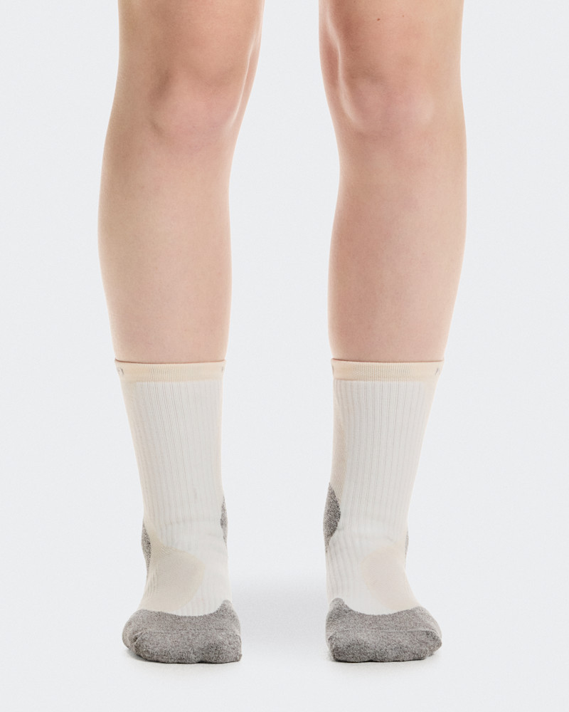 On Merino Sock PAF in Ivory/Glacier, Size: W 4-6, Polyamide Wool Polyester