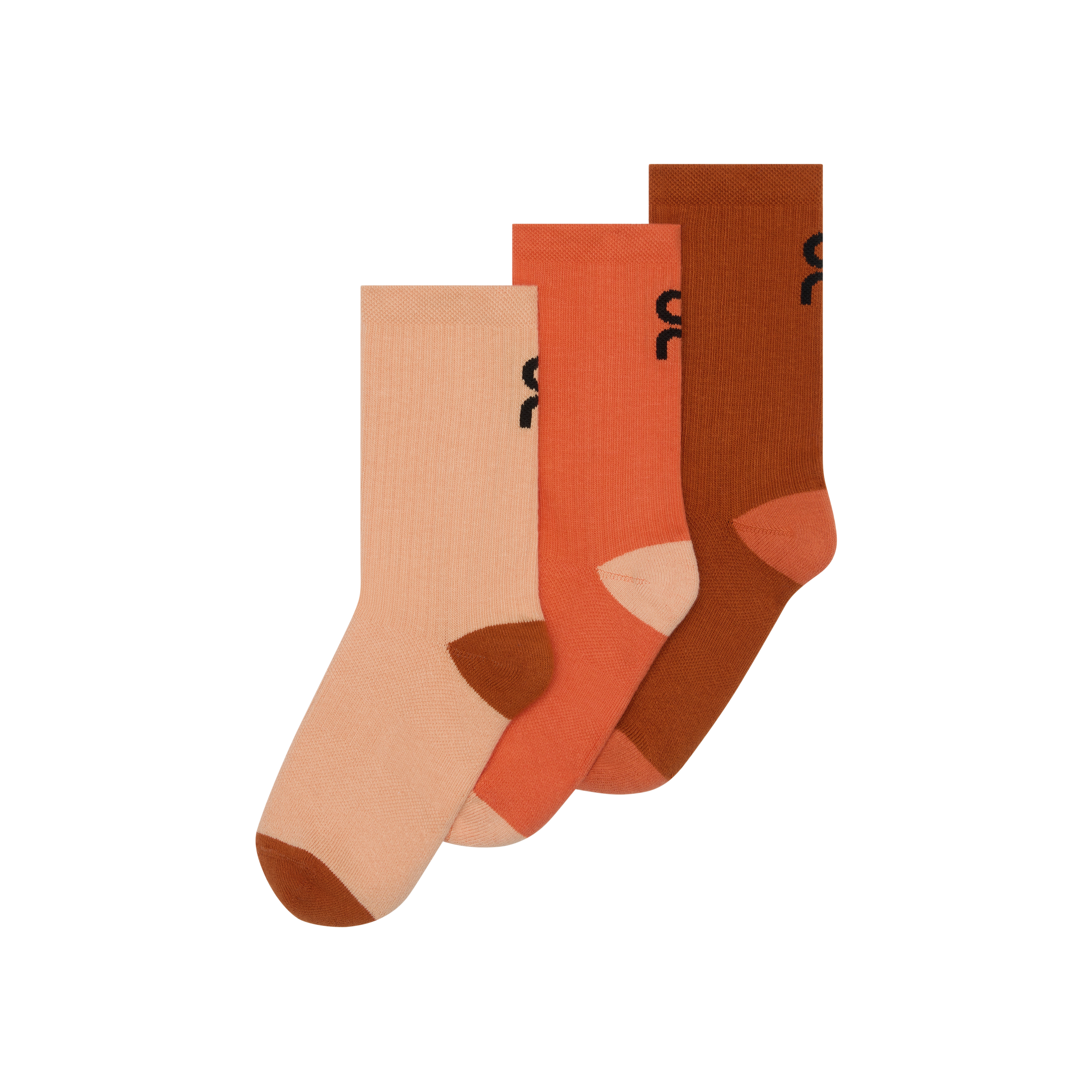Logo Sock High 3P Kids in Flame/Cinnamon