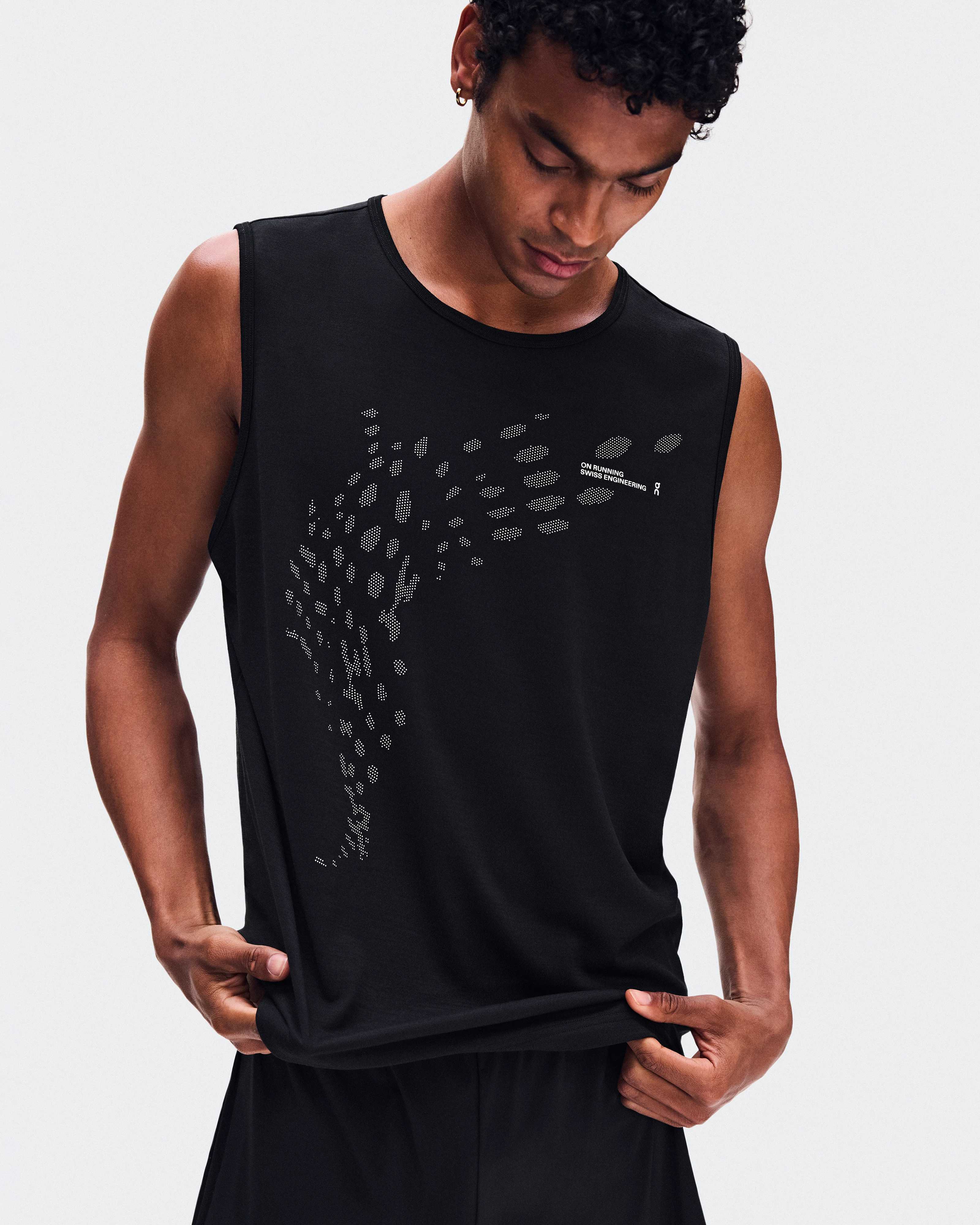 On On Run Tank Black Men Tops and t-shirts