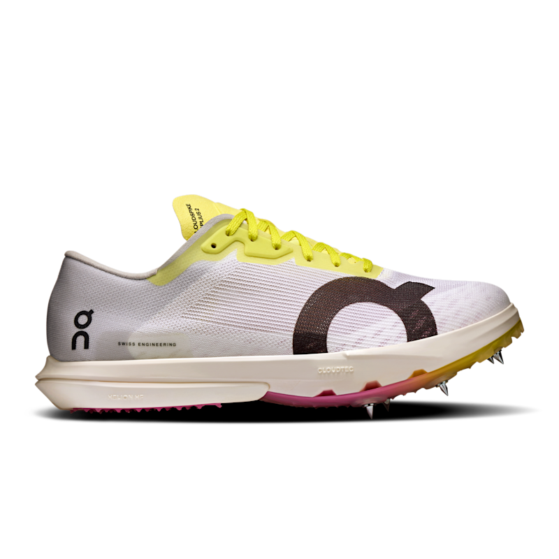 On Women's Cloudspike Amplius 2 Track & Field Shoe in White/Raspberry, Size: 8, Recycled Polyester