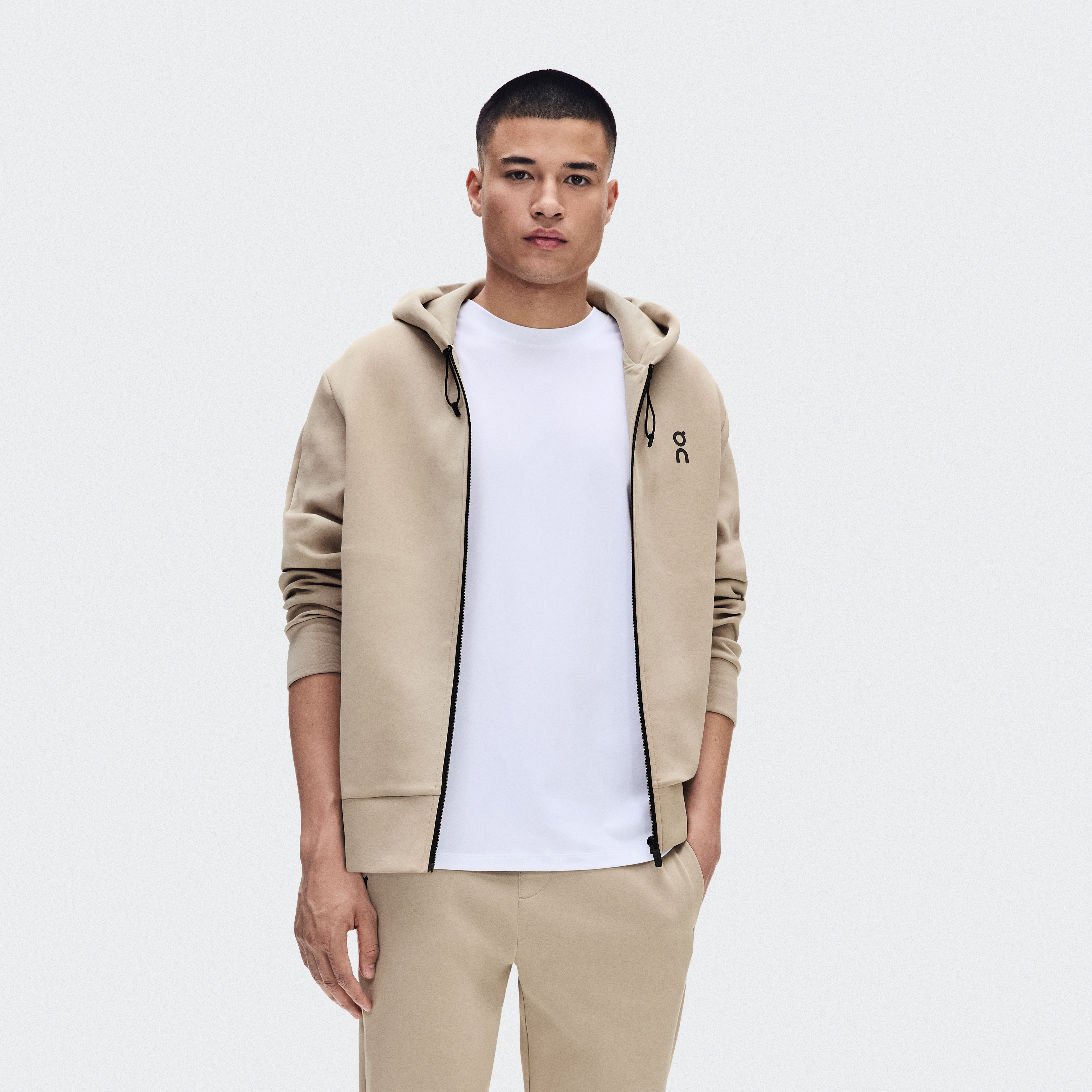 Focus Tech Zip Hoodie in Desert