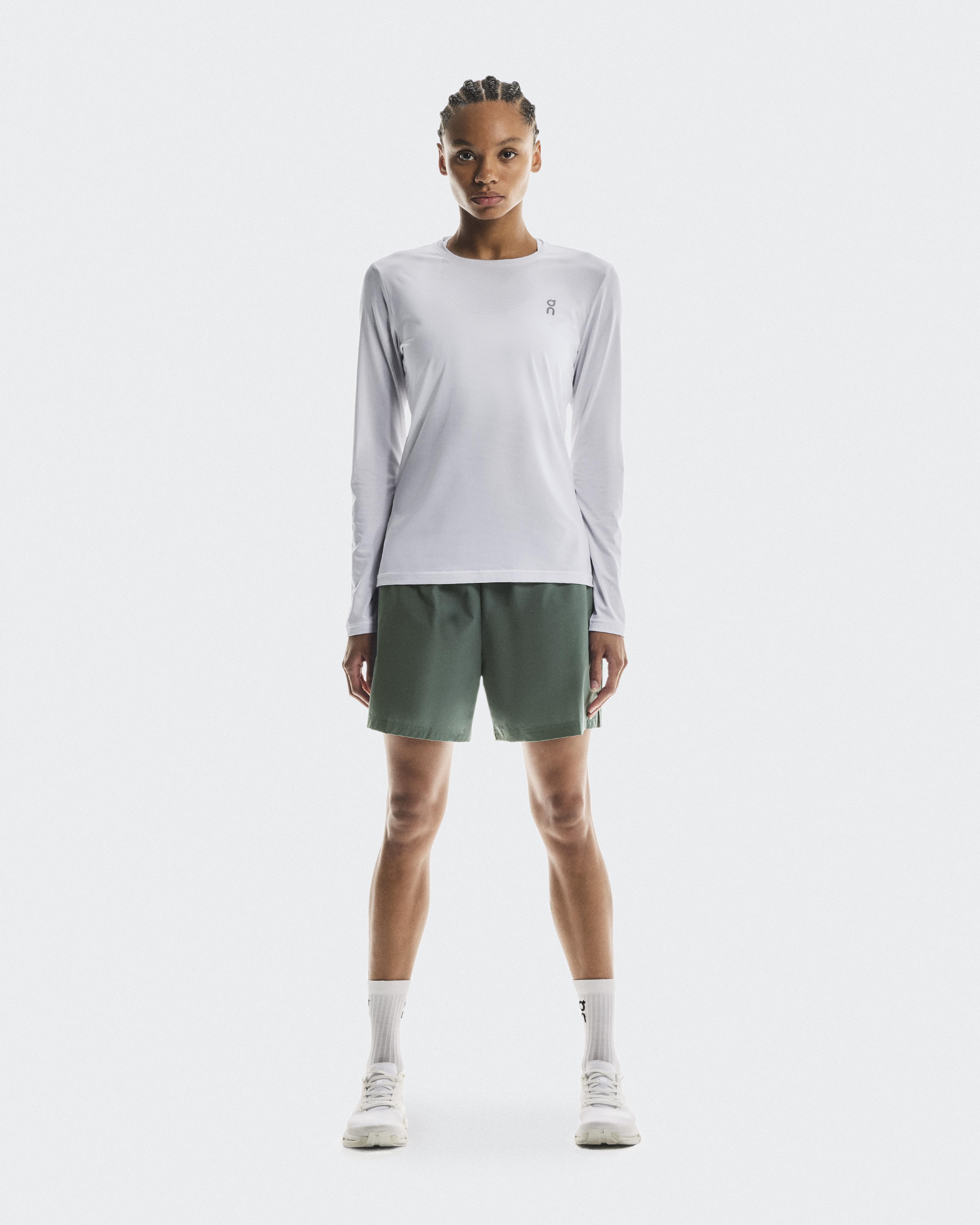 On Women's 5" Core Shorts in Olive, Size: XL, Polyester