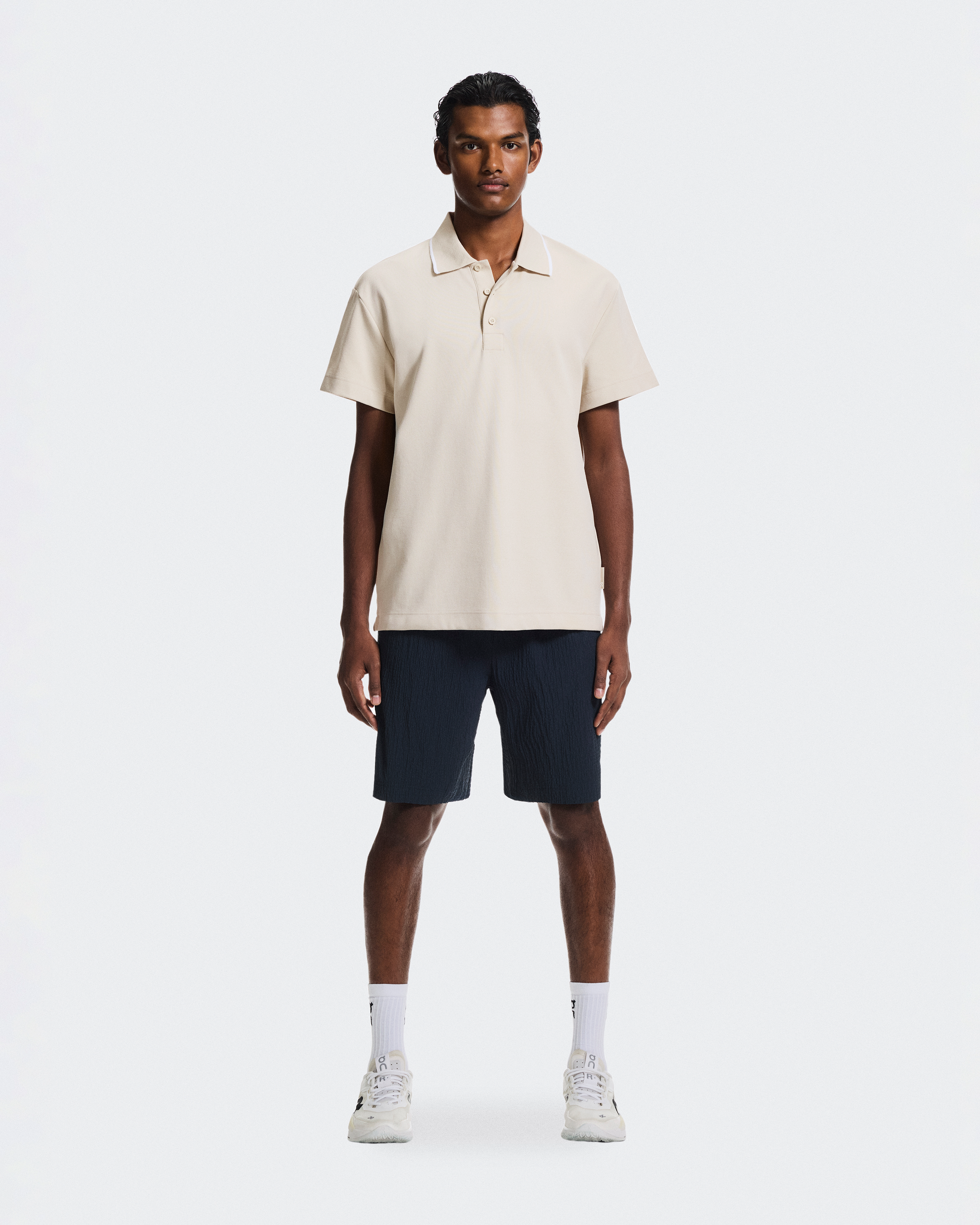 Courtside PoloMen / Sand | White / L
