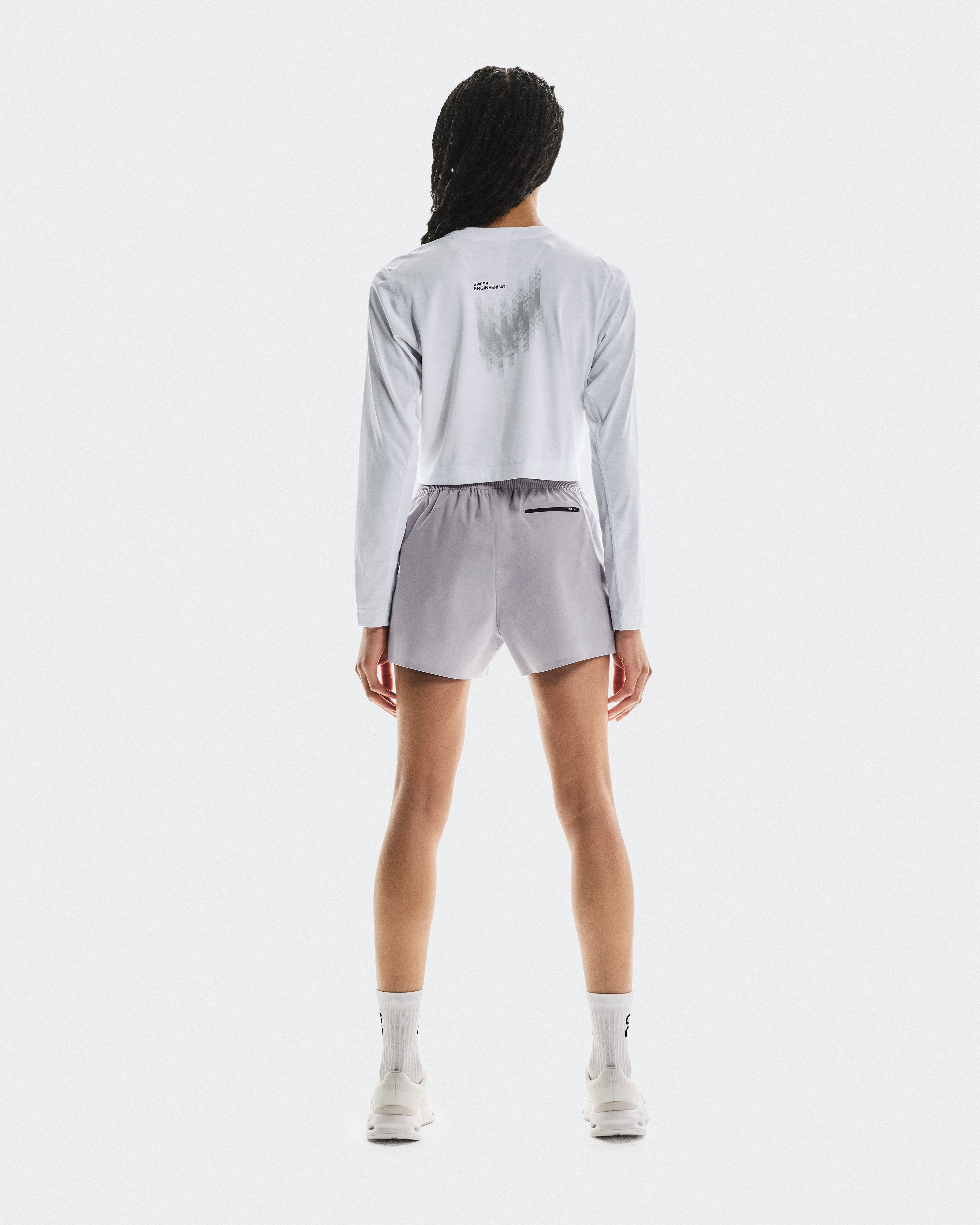 On Train Long-T Crop Graphic White Women Tops and t-shirts