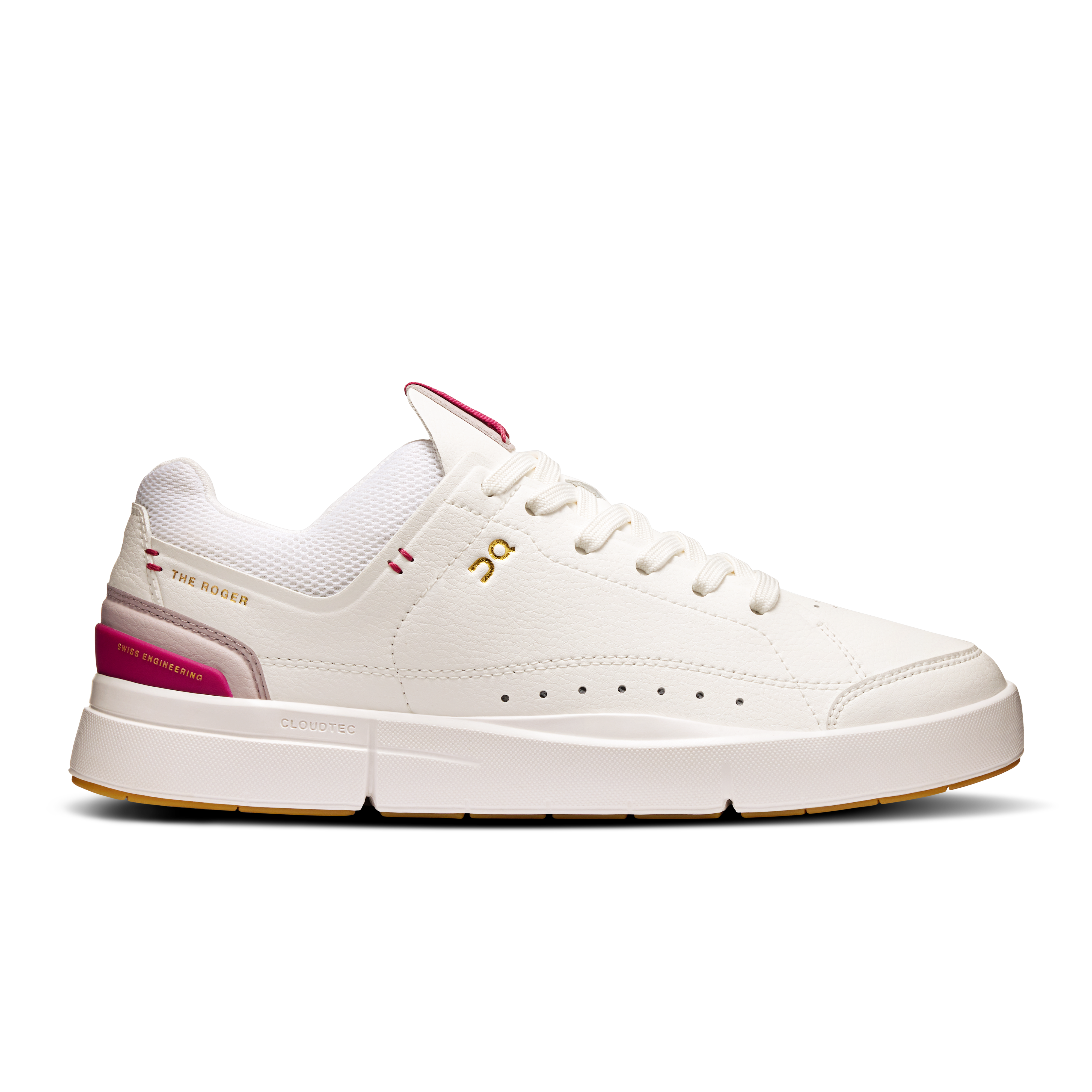 On THE ROGER Centre Court Weiß Rosa Damen Damen – Alltag, Tennis-inspiriert, Textur-Obermaterial Schuhe