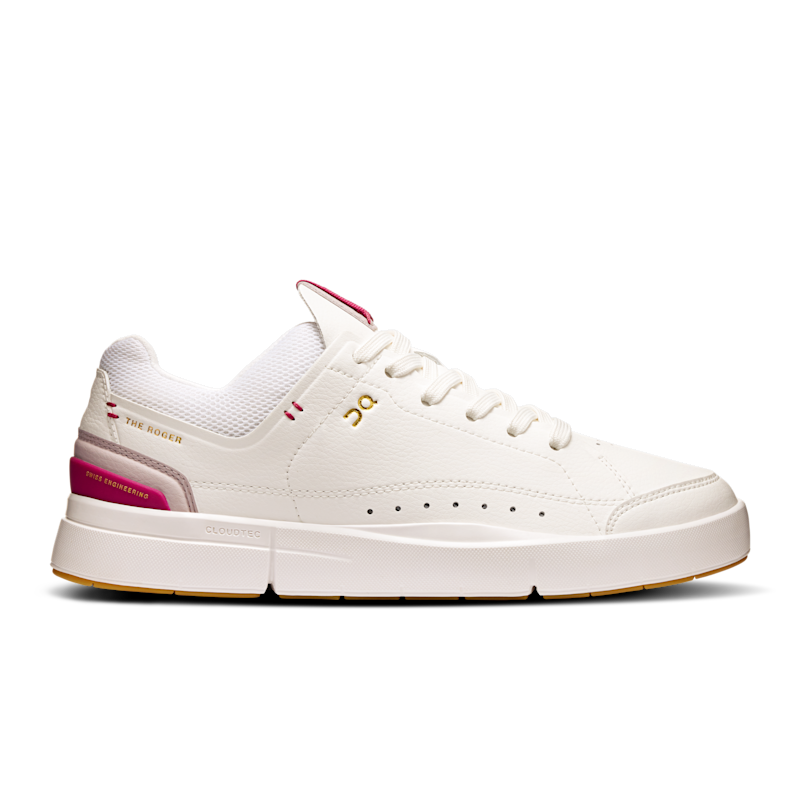 On THE ROGER Centre Court Chaussure Lifestyle pour Femme en White/Grenadine, Taille: 41, Polyester Tpu ️