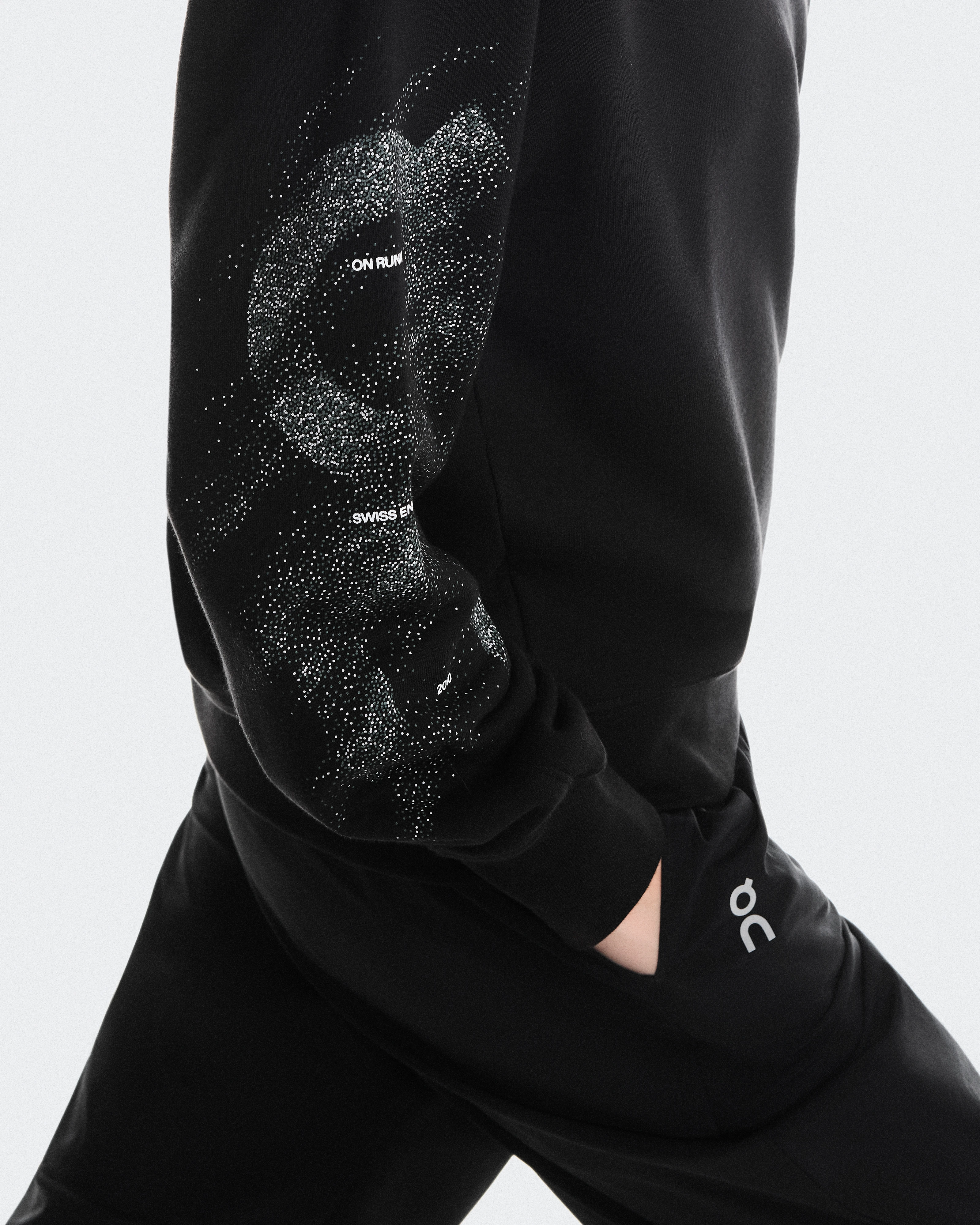 On Club Crew Graphic Black & Olive Women Hoodies and sweatshirts