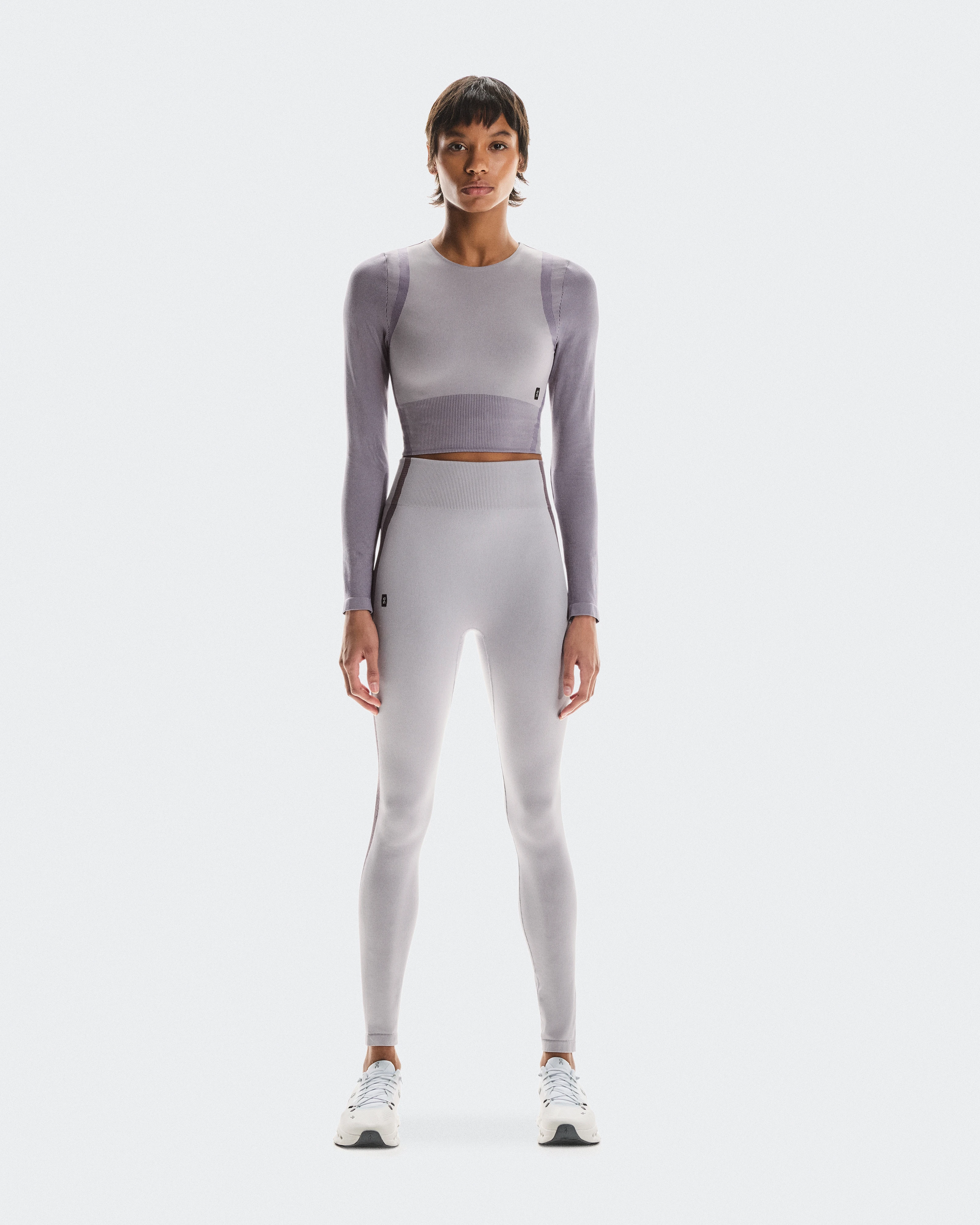 On Studio Knit Long-T Crop Lilac & Cosmos Women Tops and t-shirts