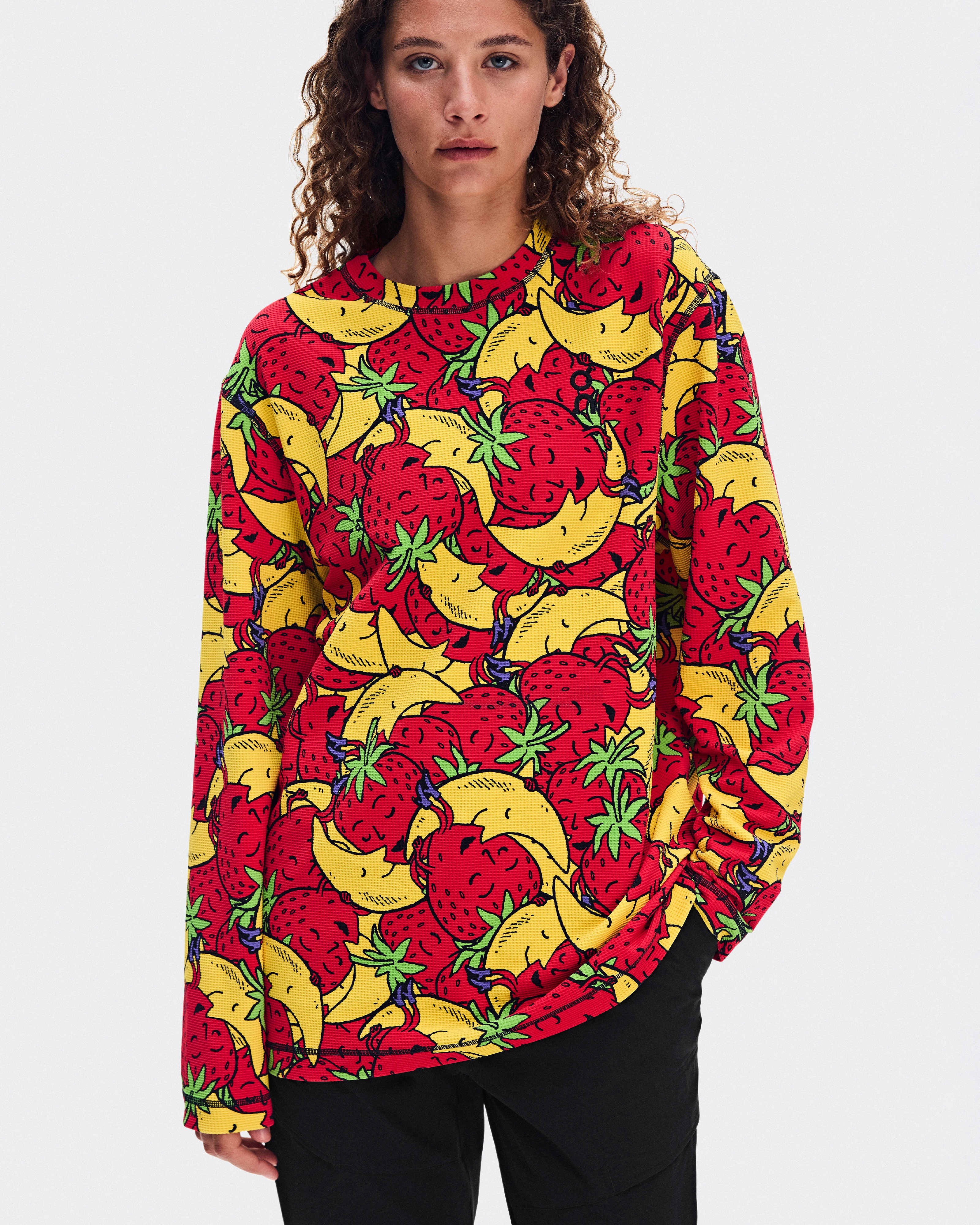 On Waffle Long-T SHG Dandelion & Red Unisex Maglie e magliette