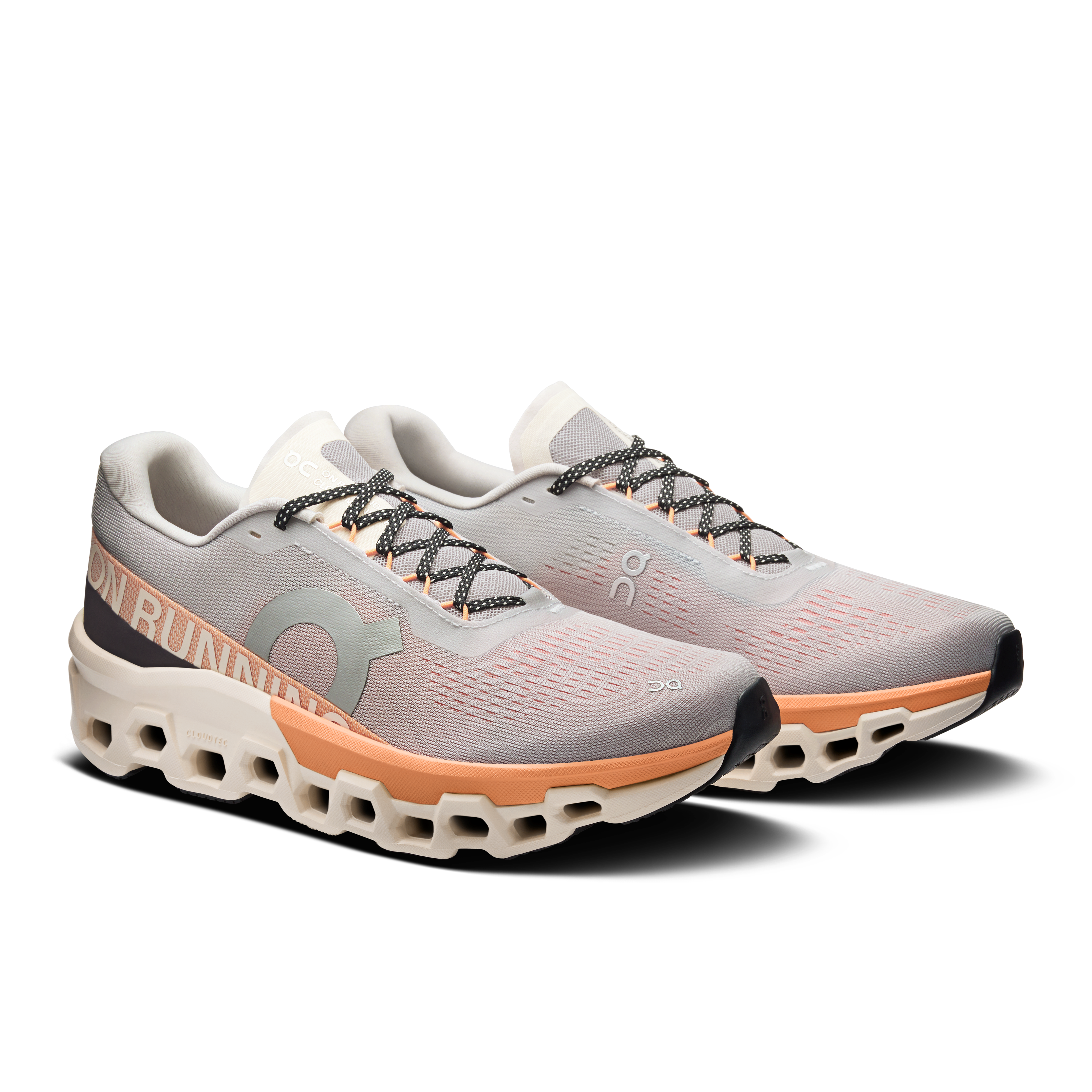 On Cloudmonster 2 Glacier & Tangerine Men Road running Shoes