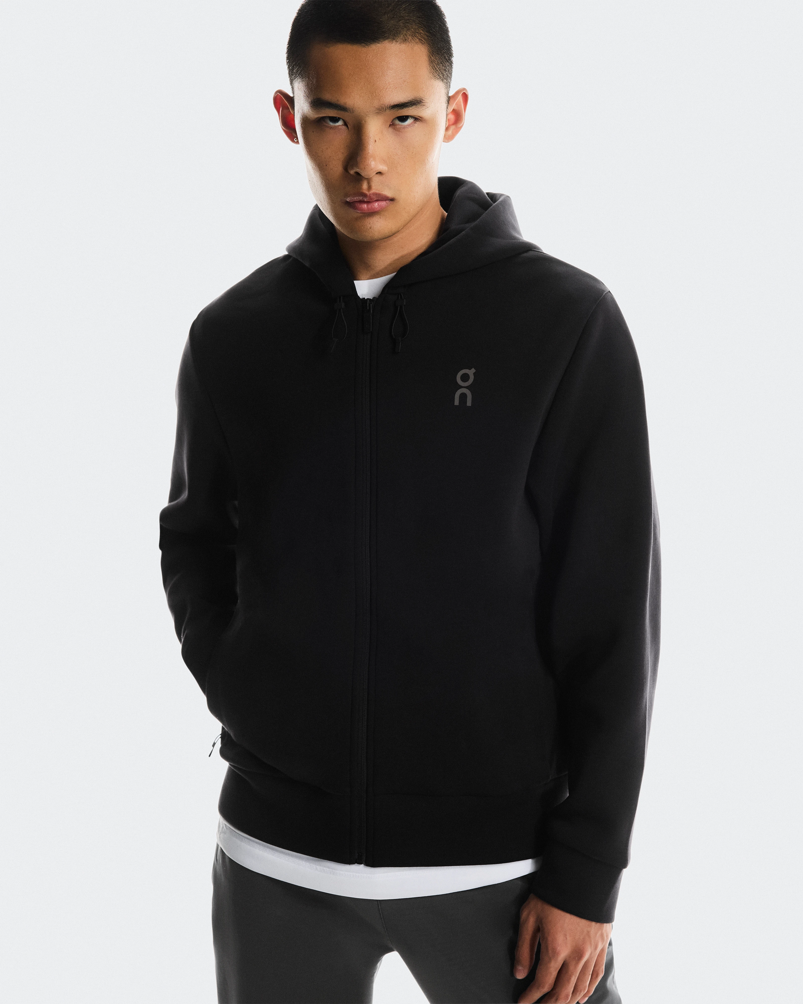 On Focus Tech Zip Hoodie Black Men Hoodies and sweatshirts