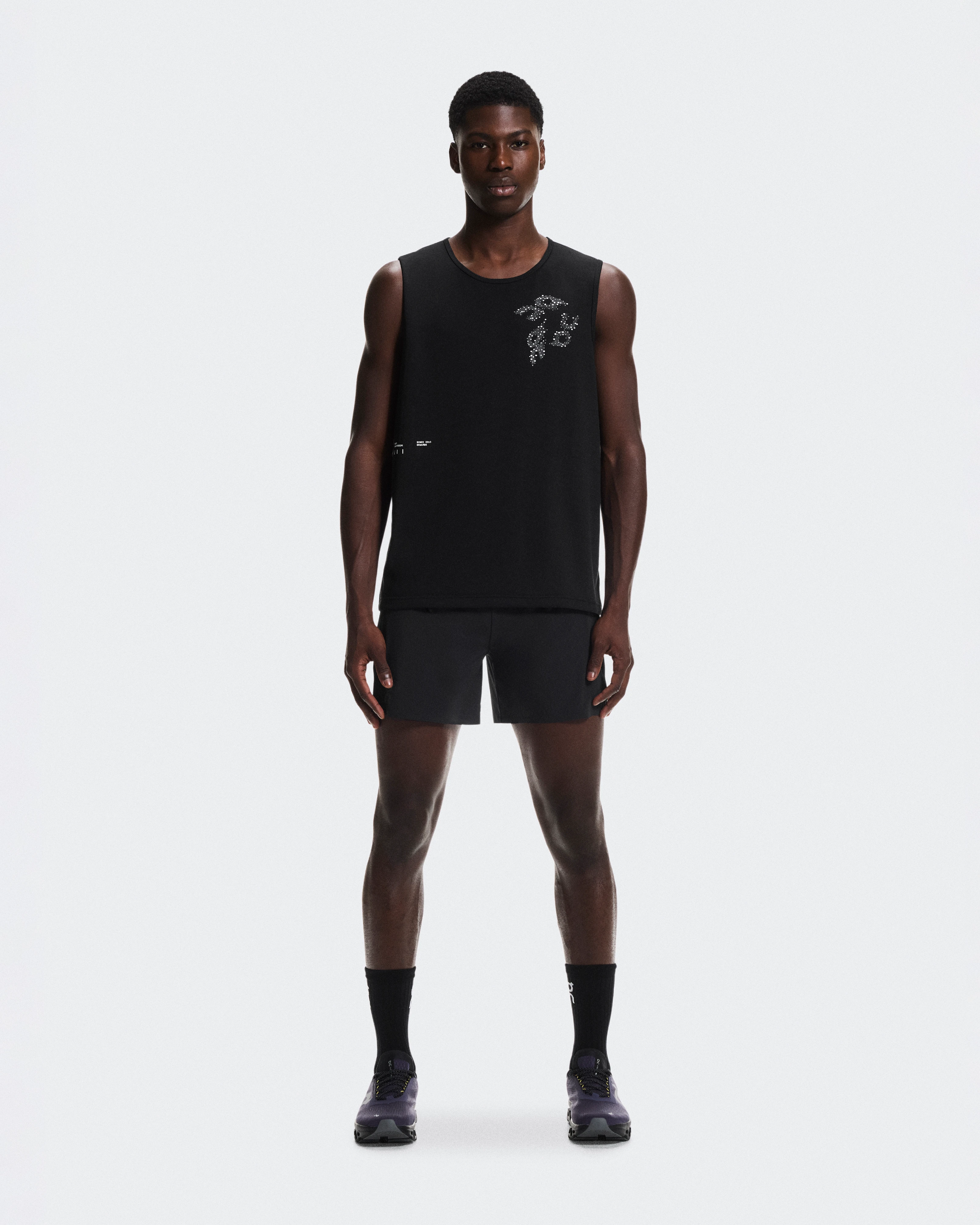 On On Run Tank Black Men Tops and t-shirts