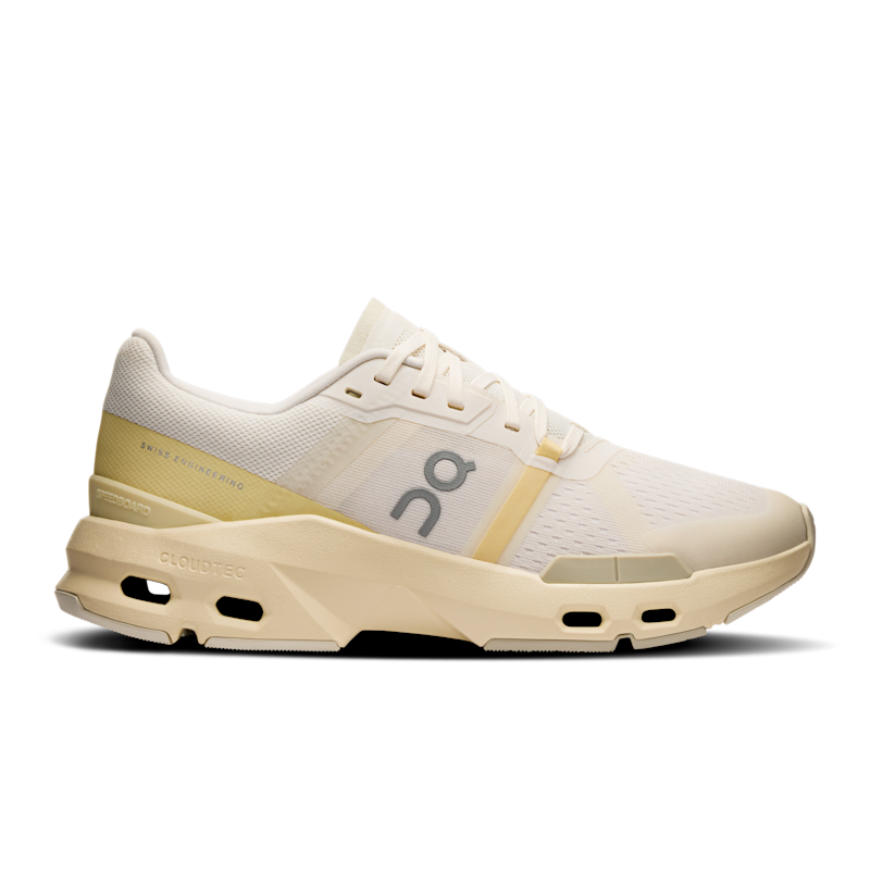 On Women's Cloudpulse Shoe in Ivory/Tumeric, Size: 9.5, Recycled Polyester