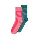 Liquid Logo Sock High 2P in Camellia/Storm