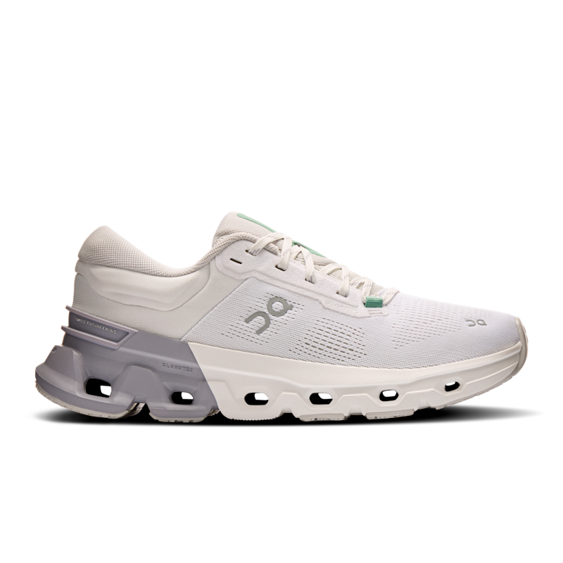 On Women's Cloudflyer 5 Road Running Shoe in White/Lilac, Size: 7.5, Recycled Polyester ️
