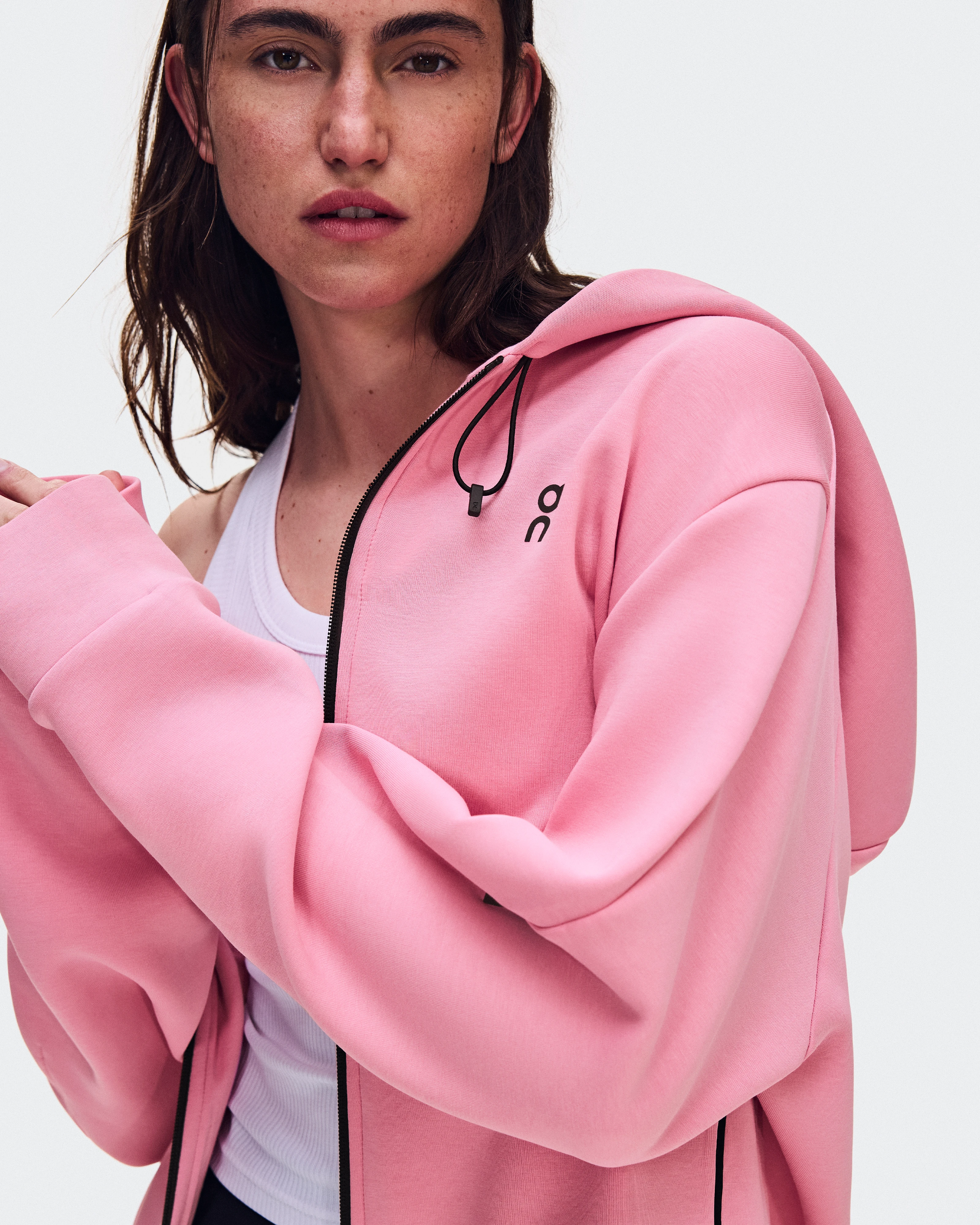 On Focus Tech Zip Hoodie Magnolia Women Hoodies and sweatshirts