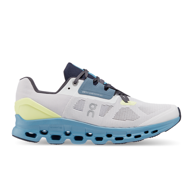 On Men's Cloudstratus Road Running Shoe in Frost/Niagara, Size: 9