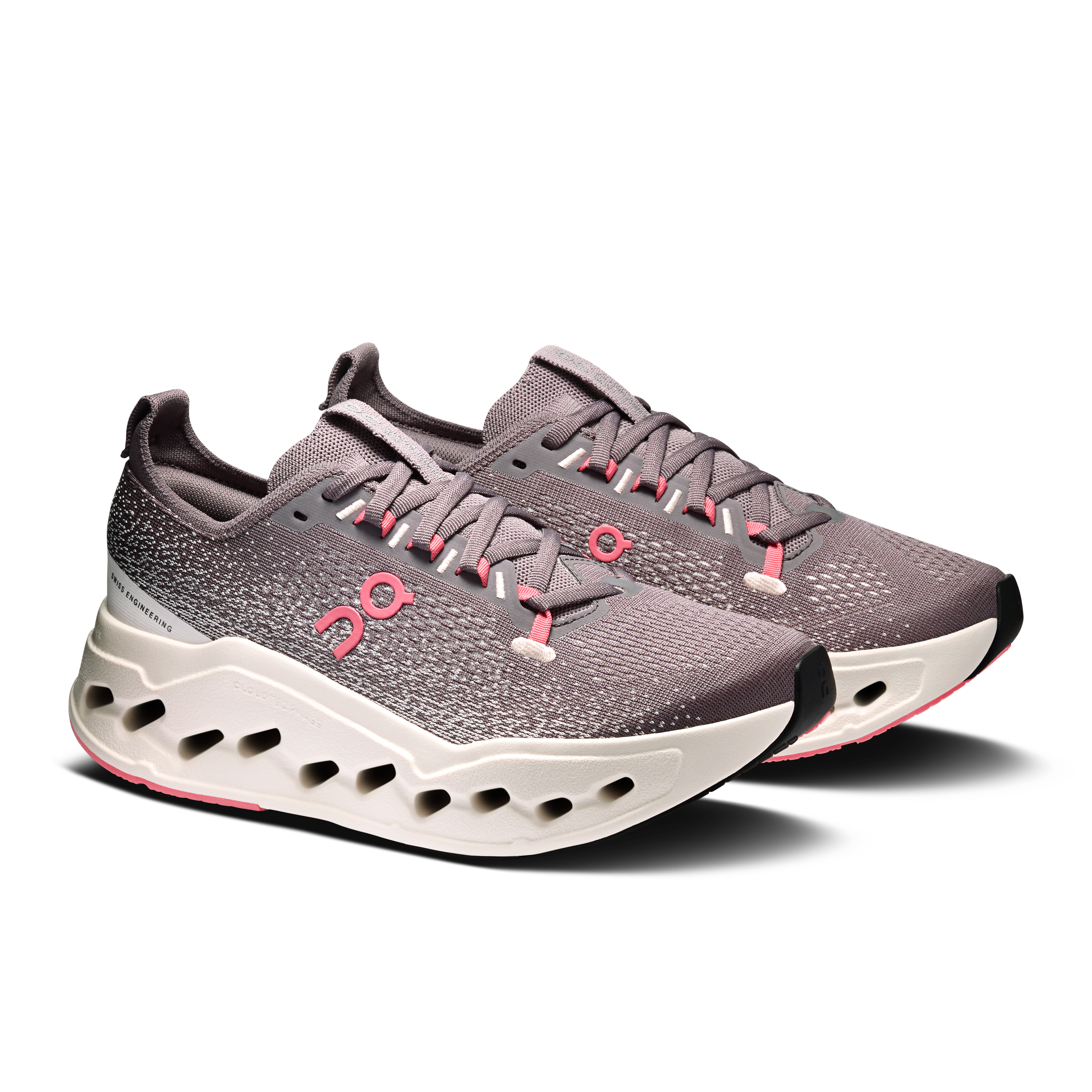 On Cloudsurfer Max Pebble & Oyster Women Road running Shoes