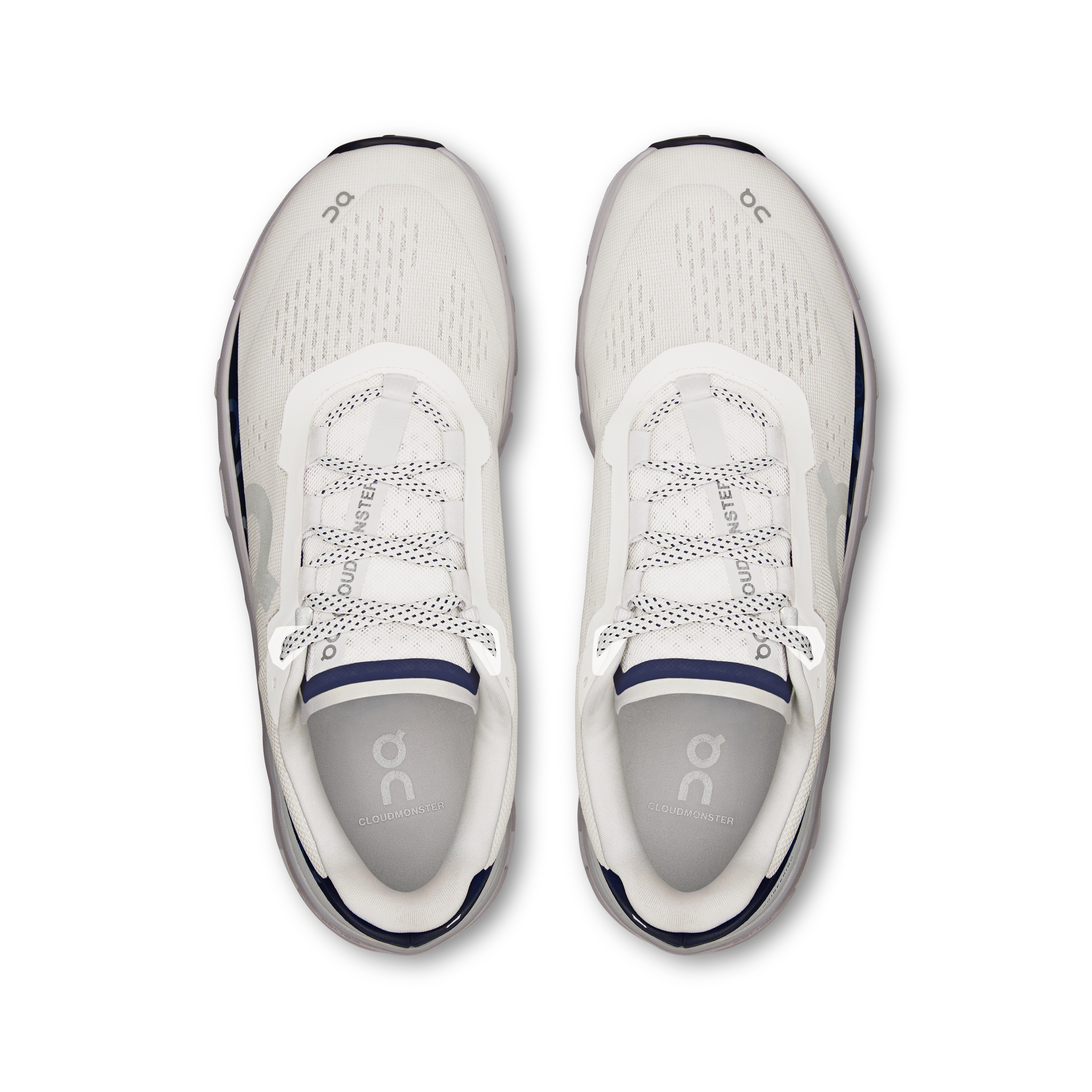 On Cloudmonster Ivory & Midnight Herren Strassenlauf Schuhe