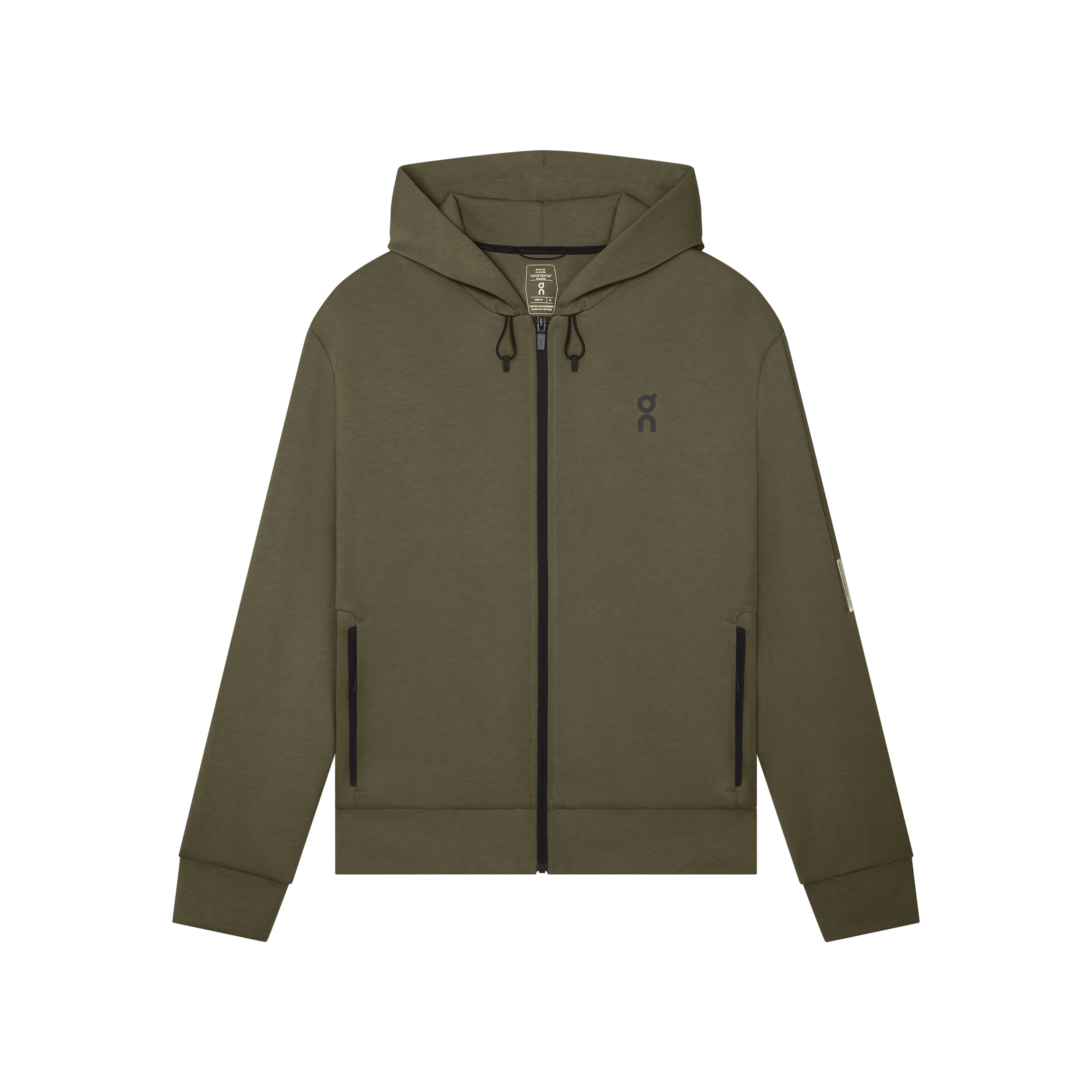 Focus Tech Zip Hoodie in Bark