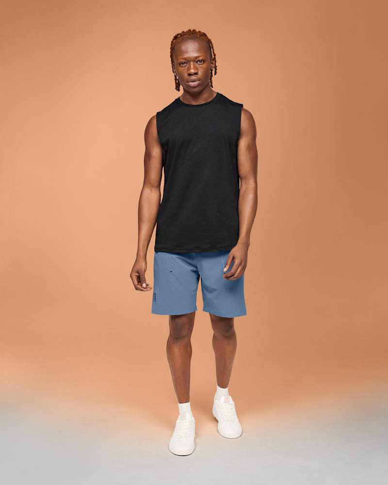 On Men's Focus Shorts in Stellar/Black, Size: Large, Recycled Polyester