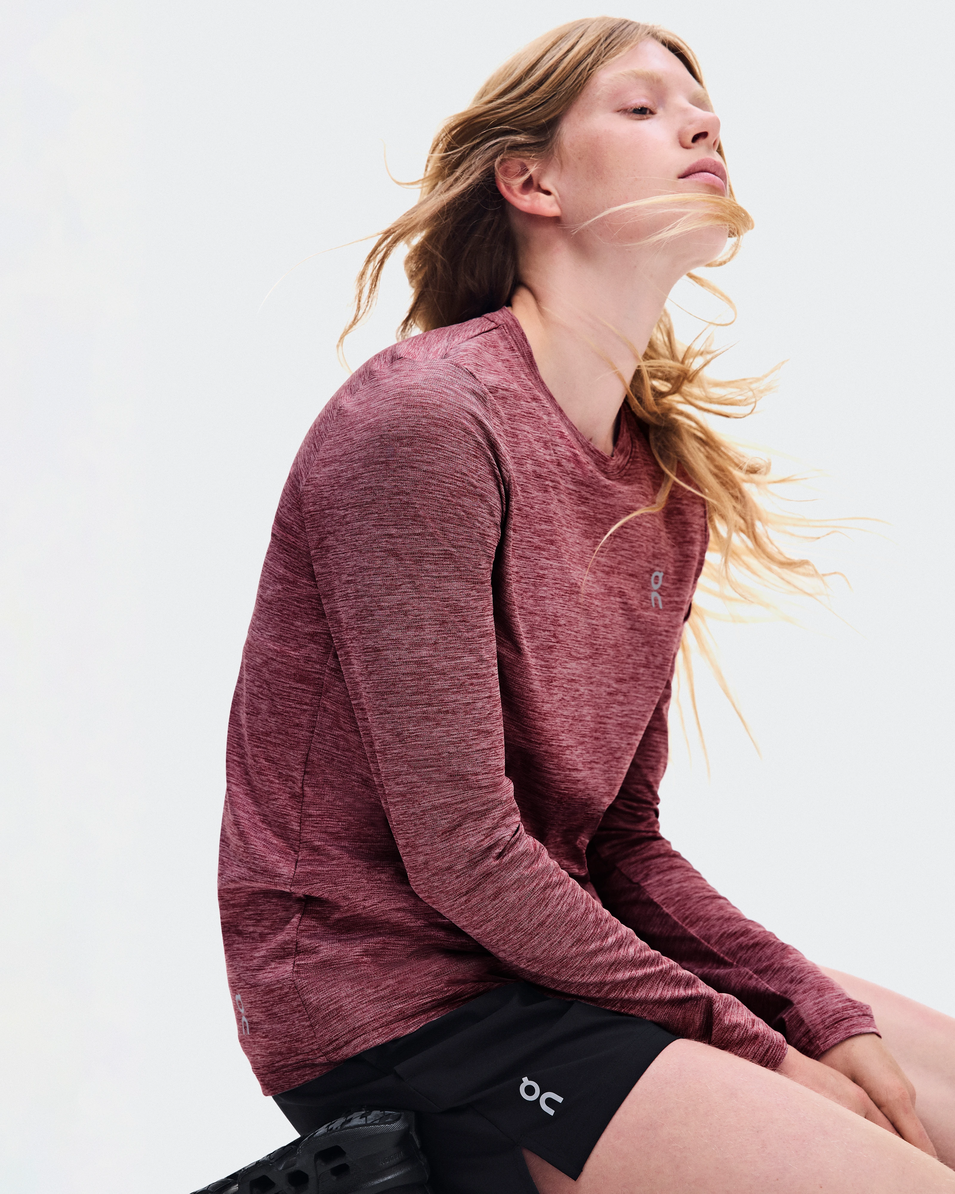On Core Long-T Barberry Mujer – Running en climas fríos, básicos, recuperación Camisetas