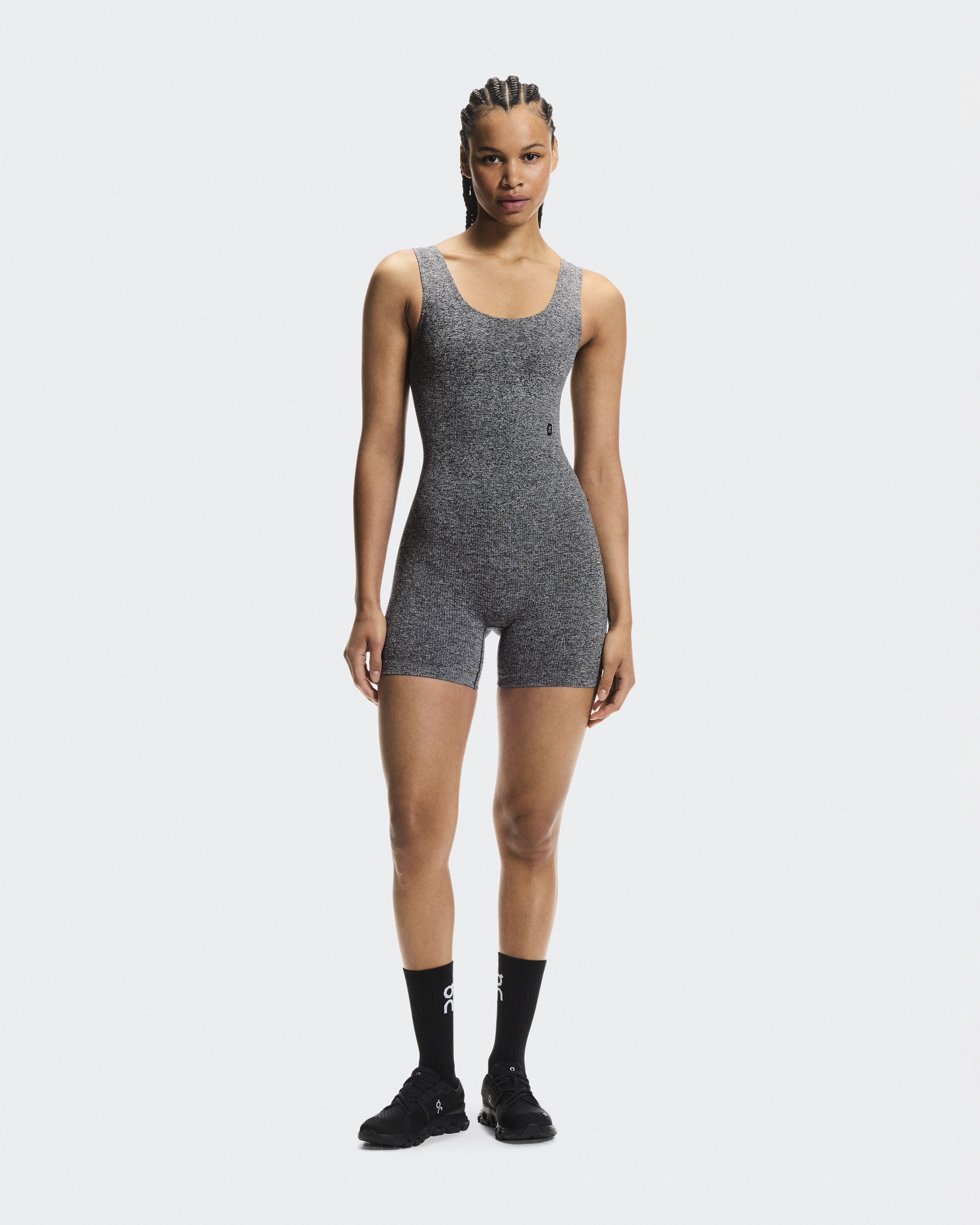 Studio Knit Bodysuit in Graphite Heather