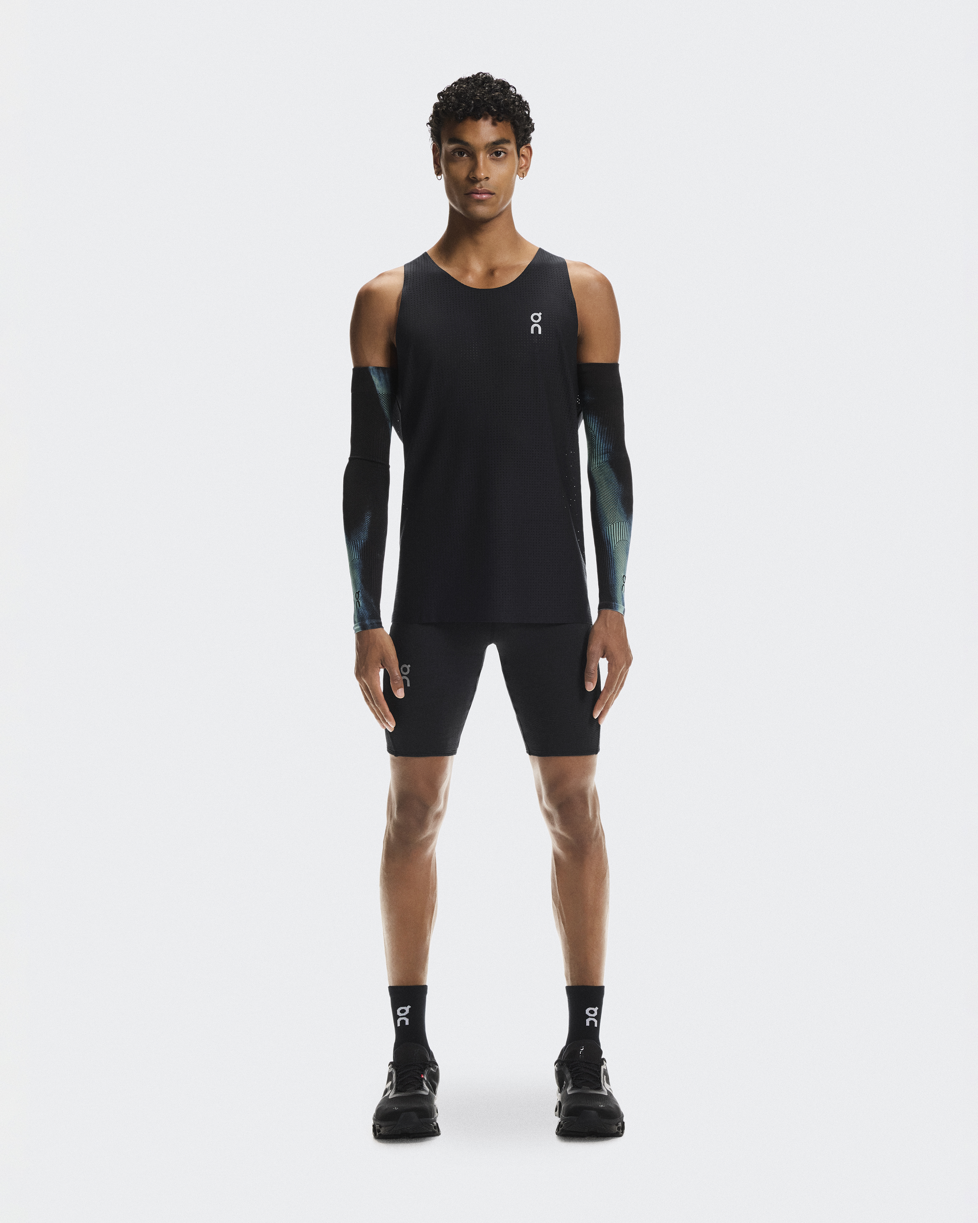 On Pace Tights Short para Hombre en Black/Black, Talla: Medium, Polyester