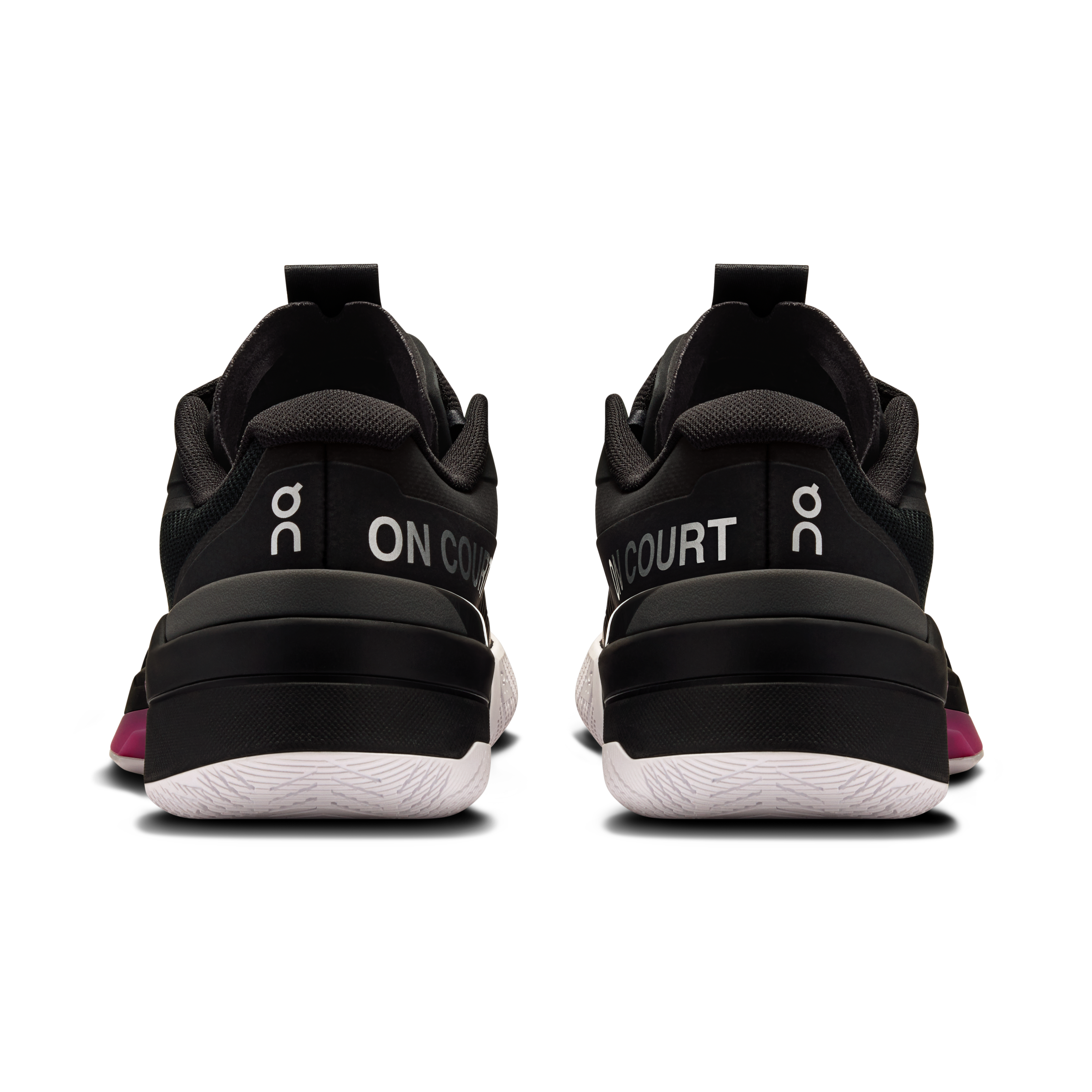 On THE ROGER Pro Fire Black & Pink Women Tennis Shoes