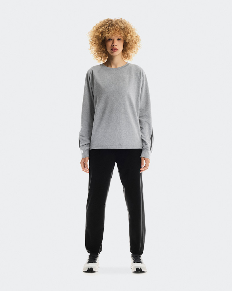 On Women's Studio Crew Sweater in Basalt, Size: Large, Polyester/Mesh