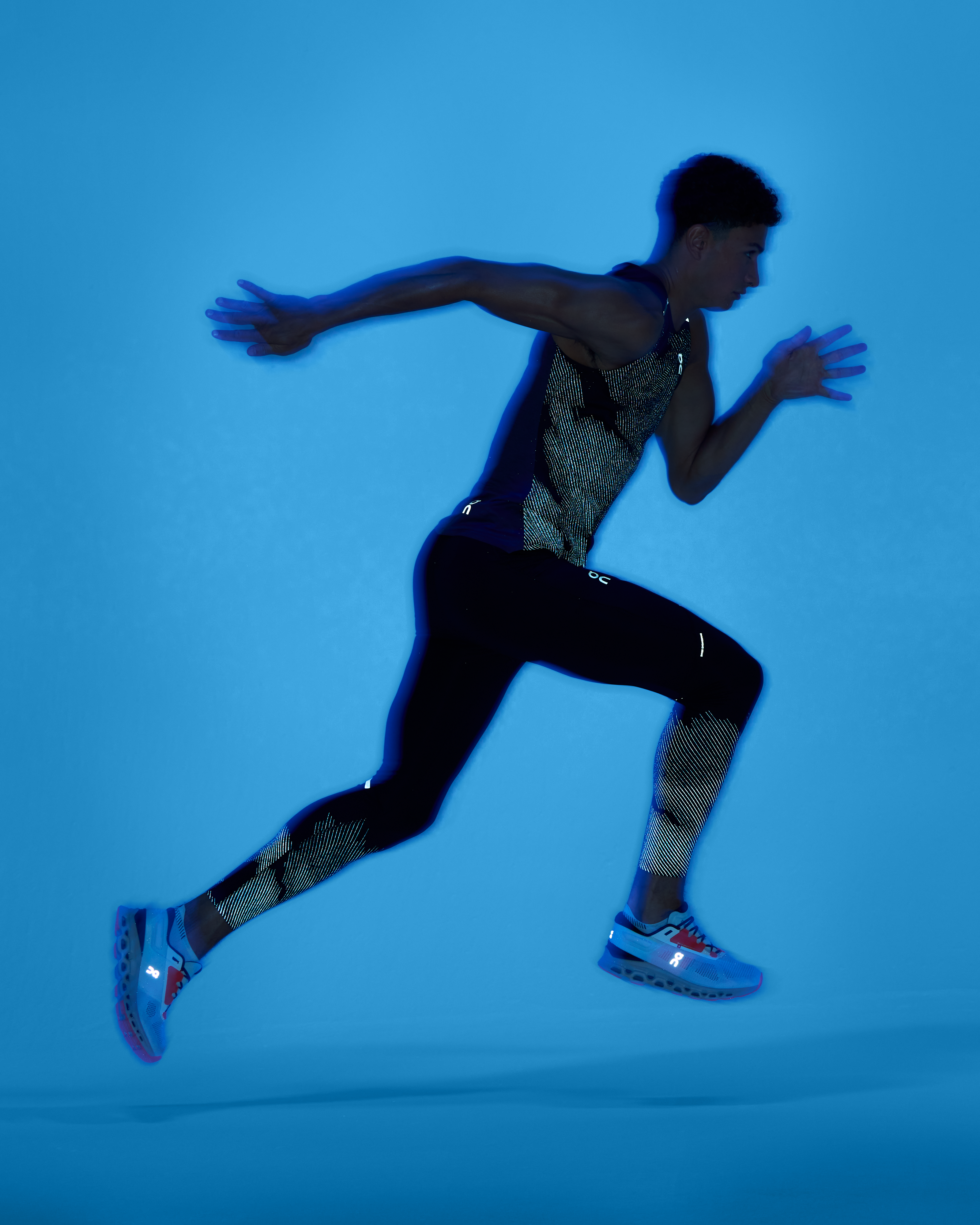 Legging sport homme athlétique noir bleu
