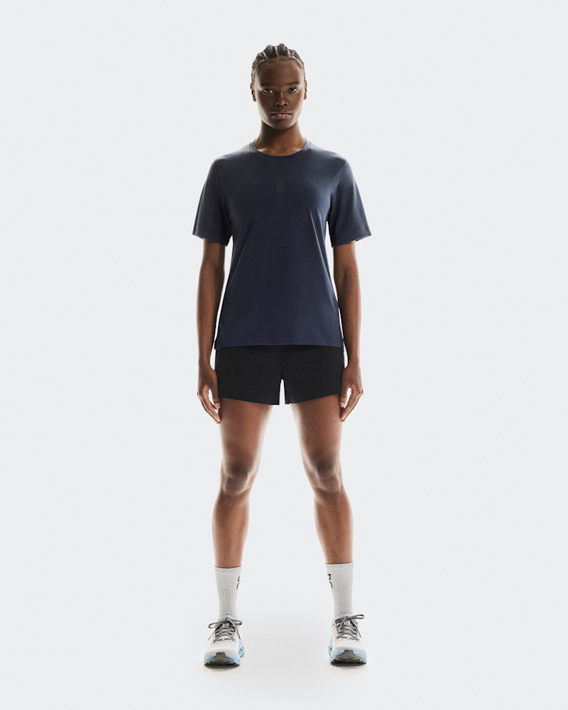 On Women's Trail-T Short-Sleeve Shirt in Navy, Size: Medium, Polyester