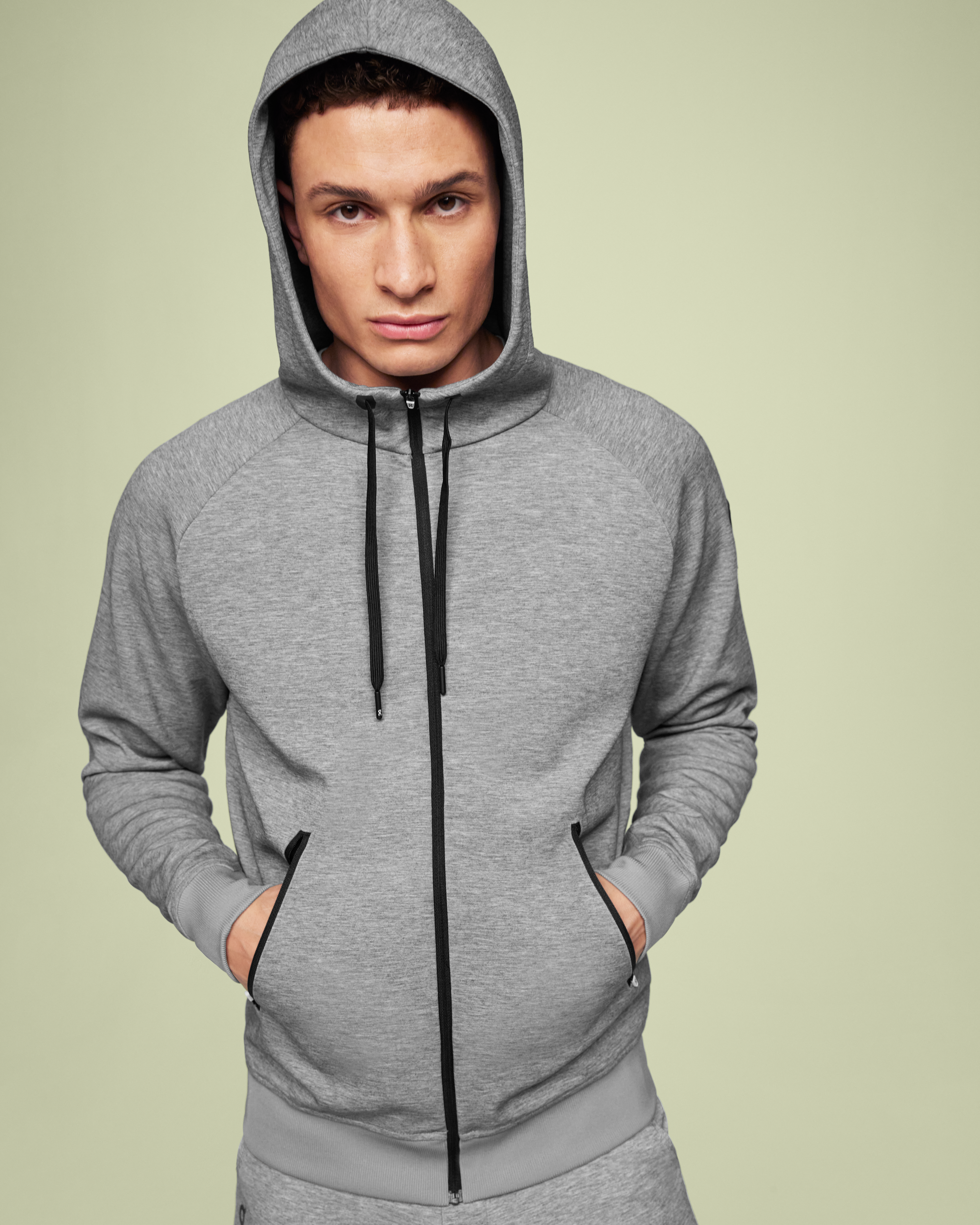 On Zipped Hoodie Grey Homme Sweats à capuche et sweats