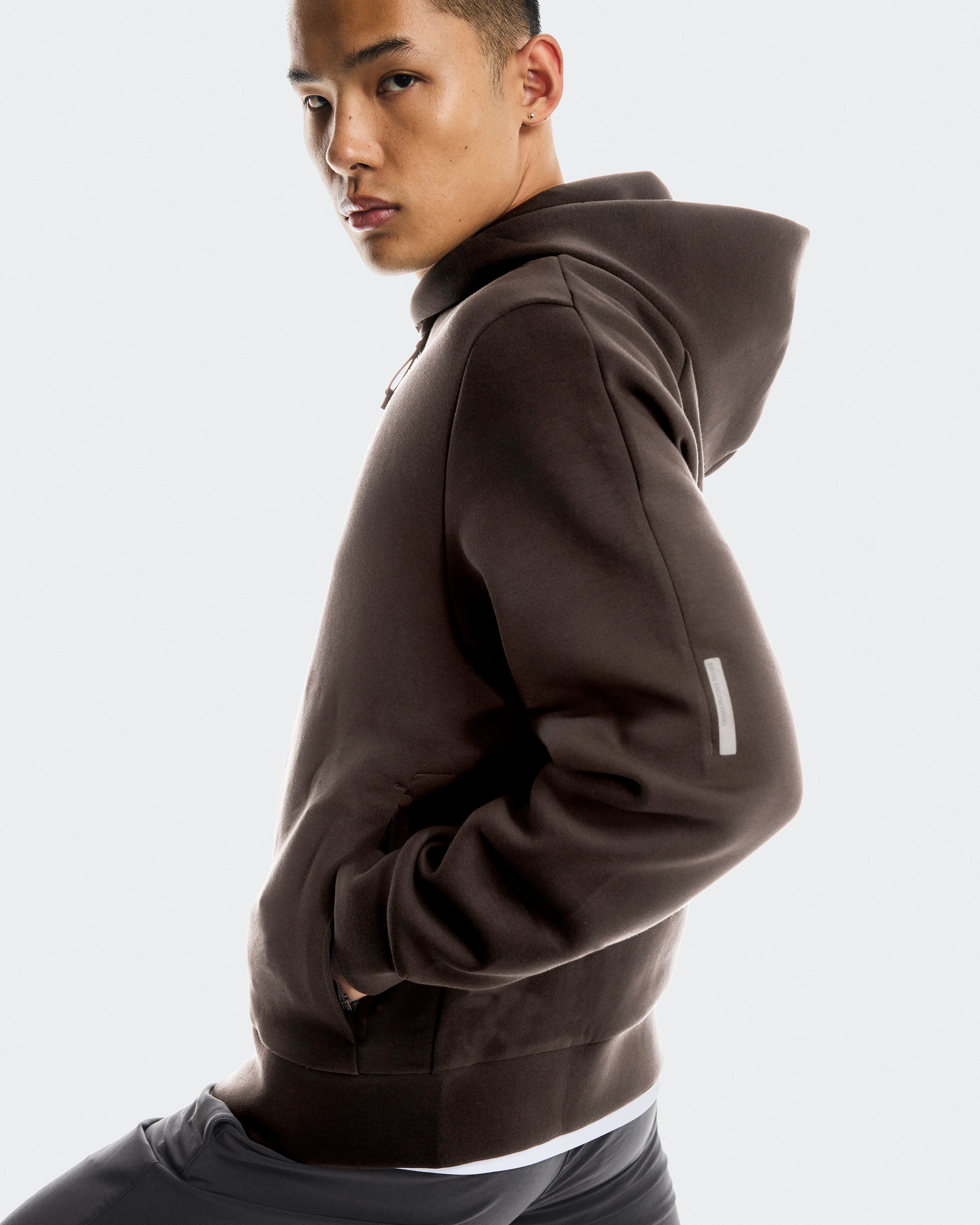 On Focus Tech Zip Hoodie Pebble Men Hoodies and sweatshirts