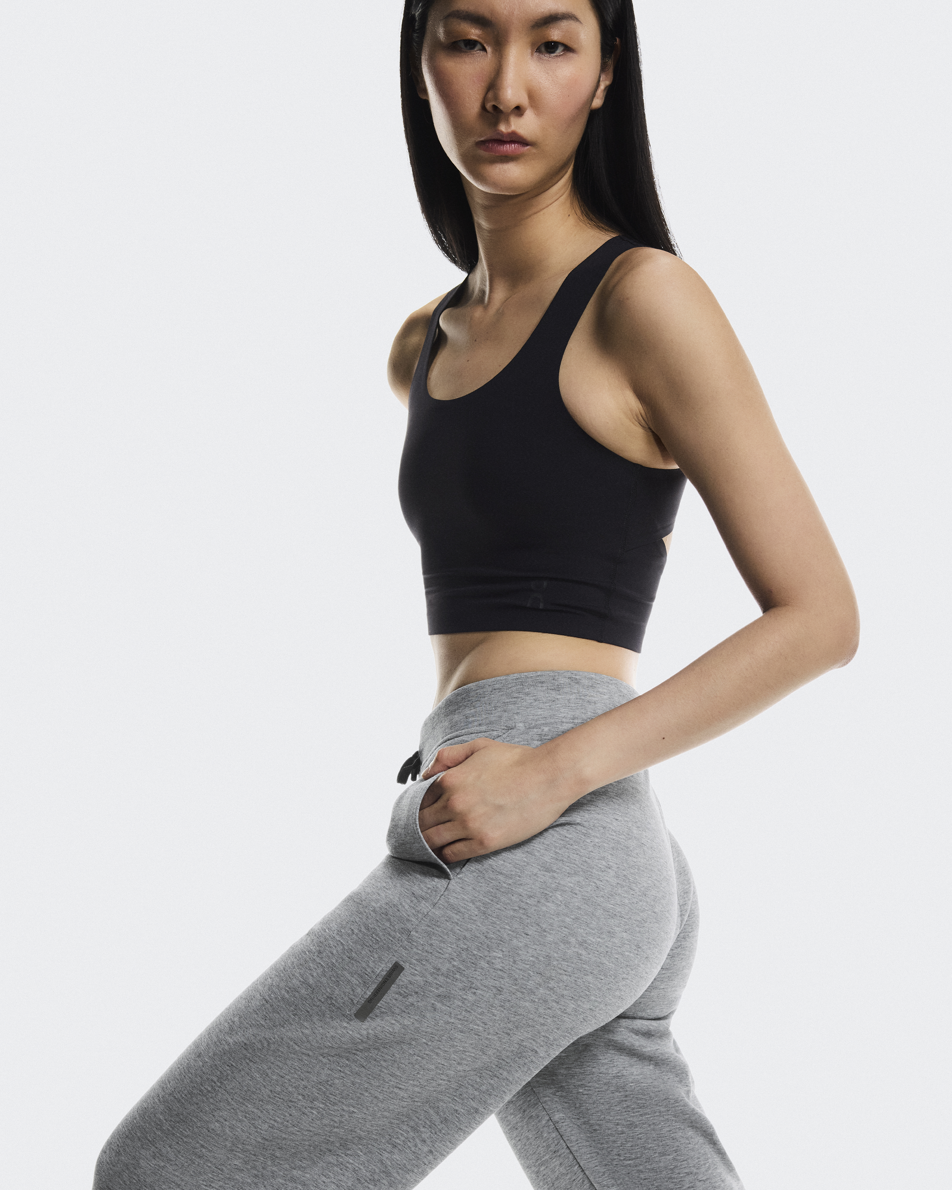 【mnem】Wintz Patch Brushed Sweatpants 3 Patch Contrast Sweatpants - Washed Black | Parallel
