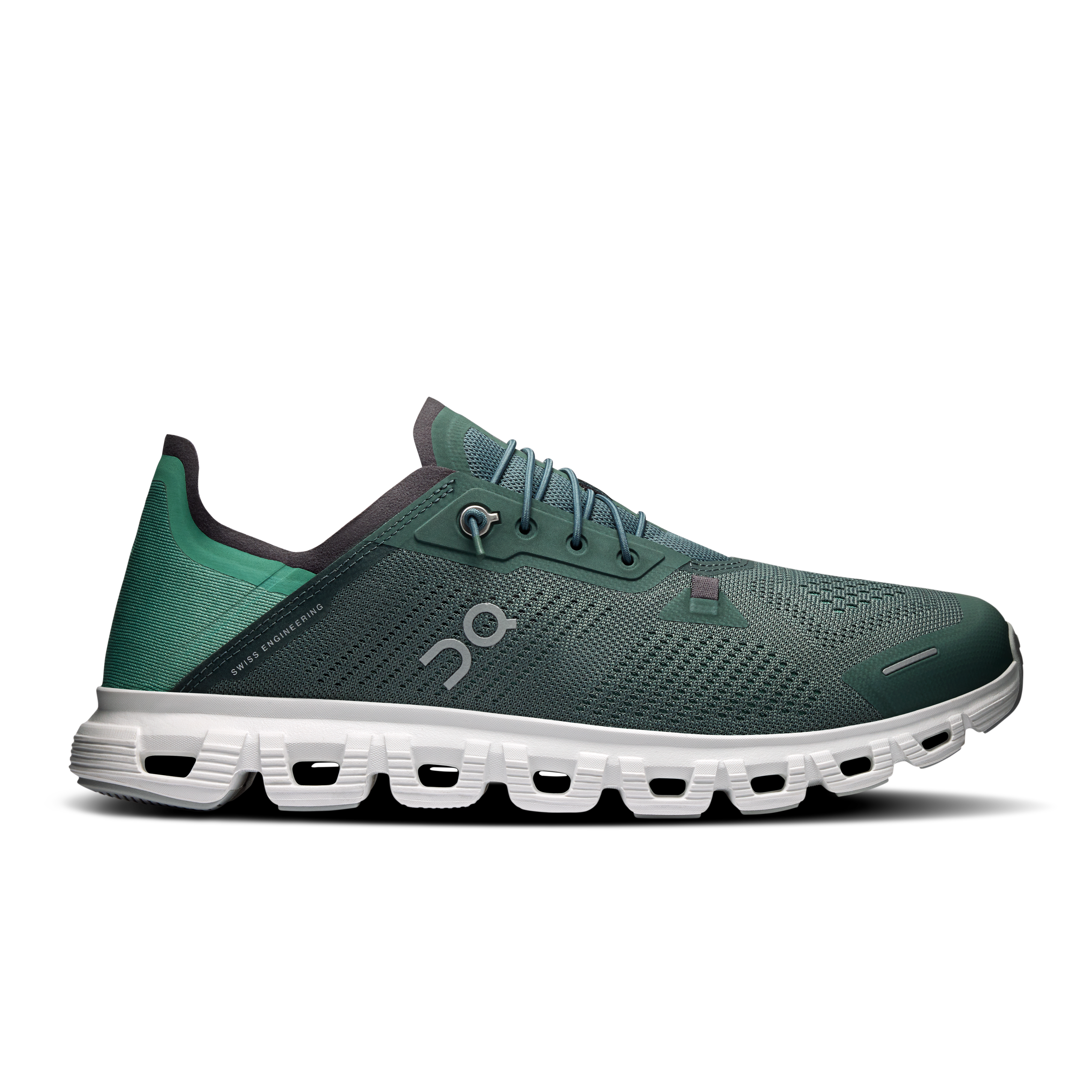 On Cloud 6 Coast Verde Blanco Hombre Hombre – Viajes, CloudTec® Zero-Gravity, transpirables Calzado