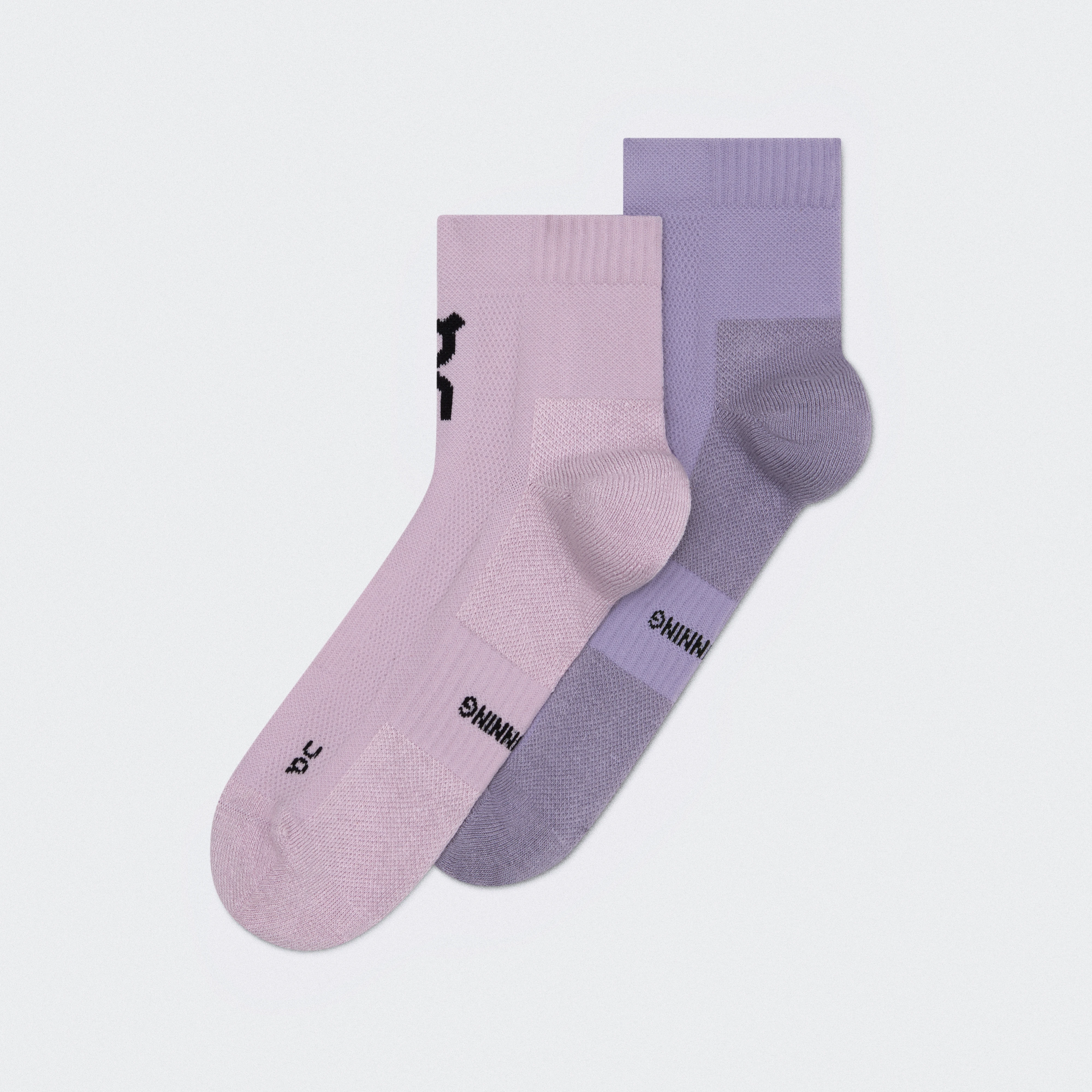 On Core Run Sock Mid 2P Foxglove & Mallow オールジェンダー – 毎日のランニング　通気性　クッション性 ソックス