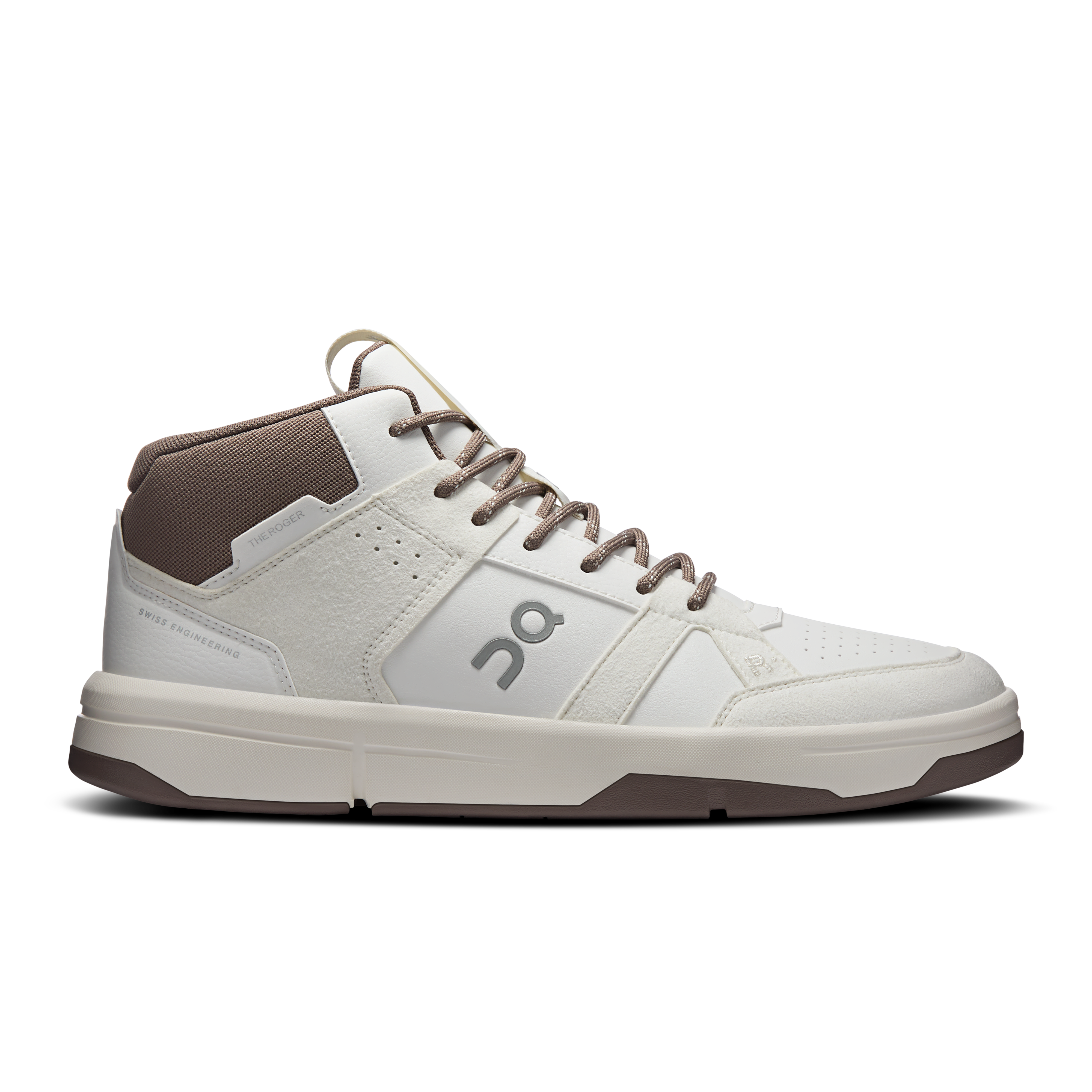 On THE ROGER Clubhouse Mid Beige Grey Men Shoes