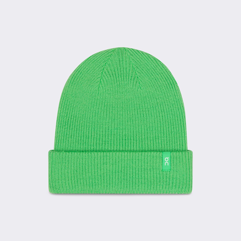 On Merino Beanie Kids in Honeydew, Wool