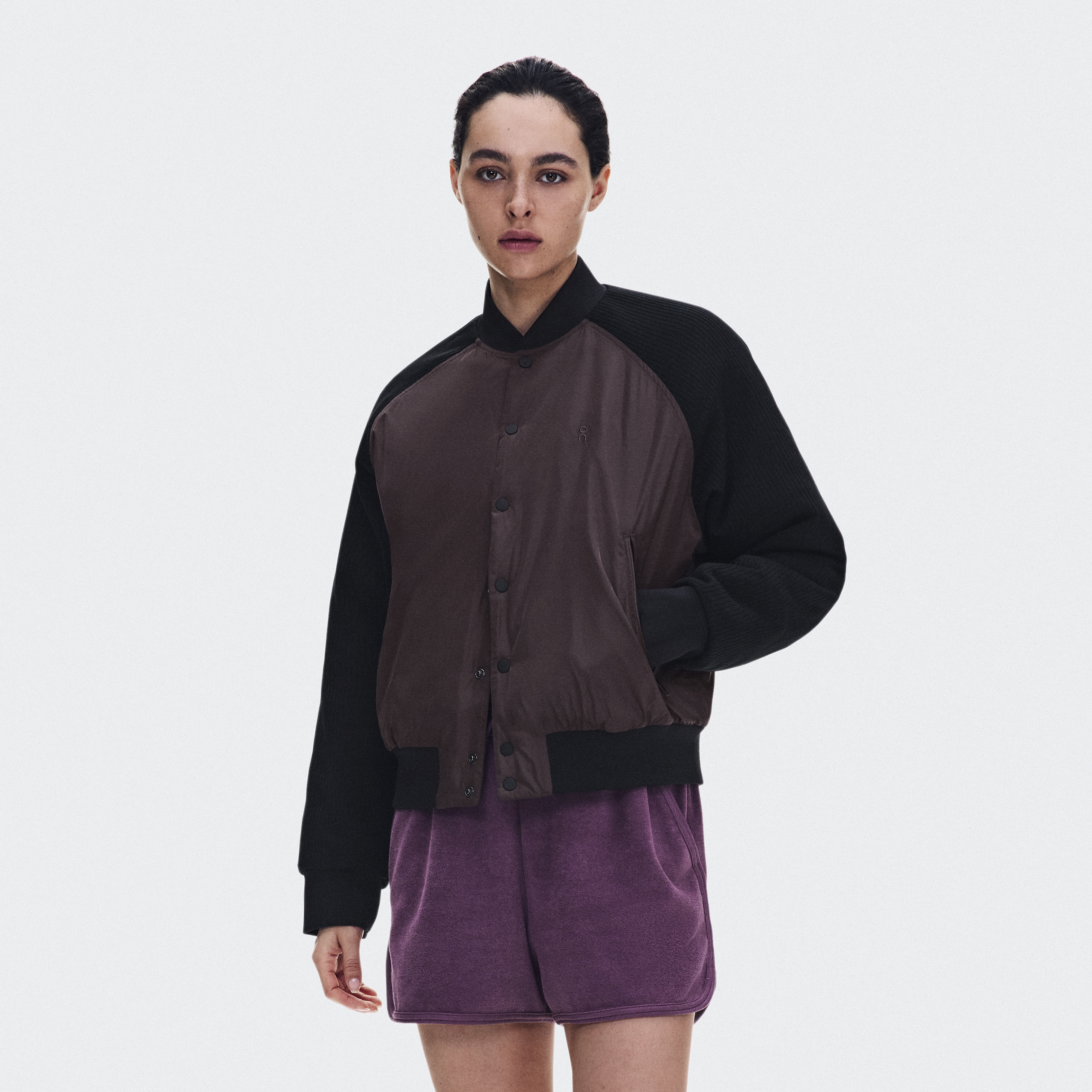 Courtside Bomber in Mulberry/Black
