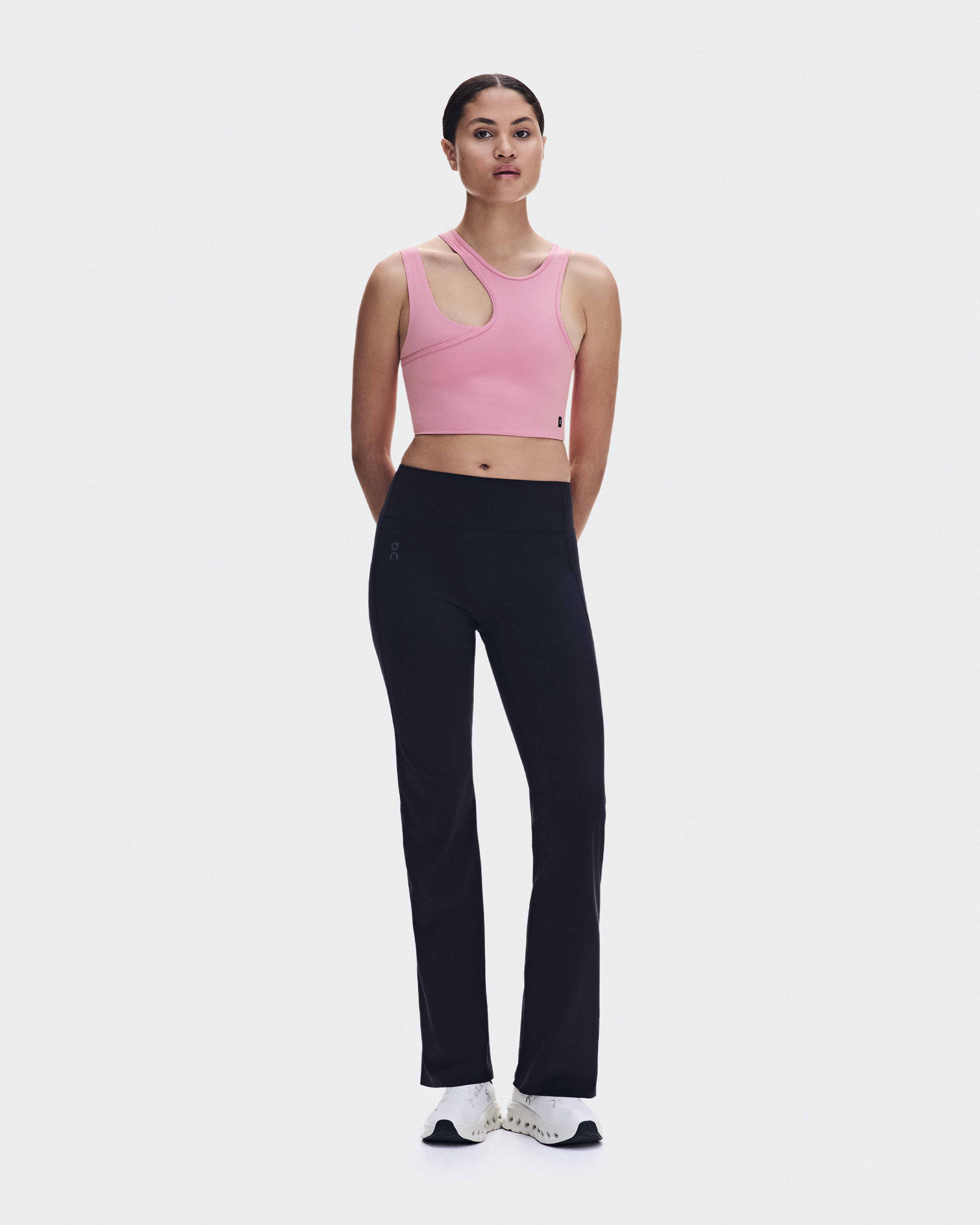 Studio Asymmetric Crop Shirt in Magnolia