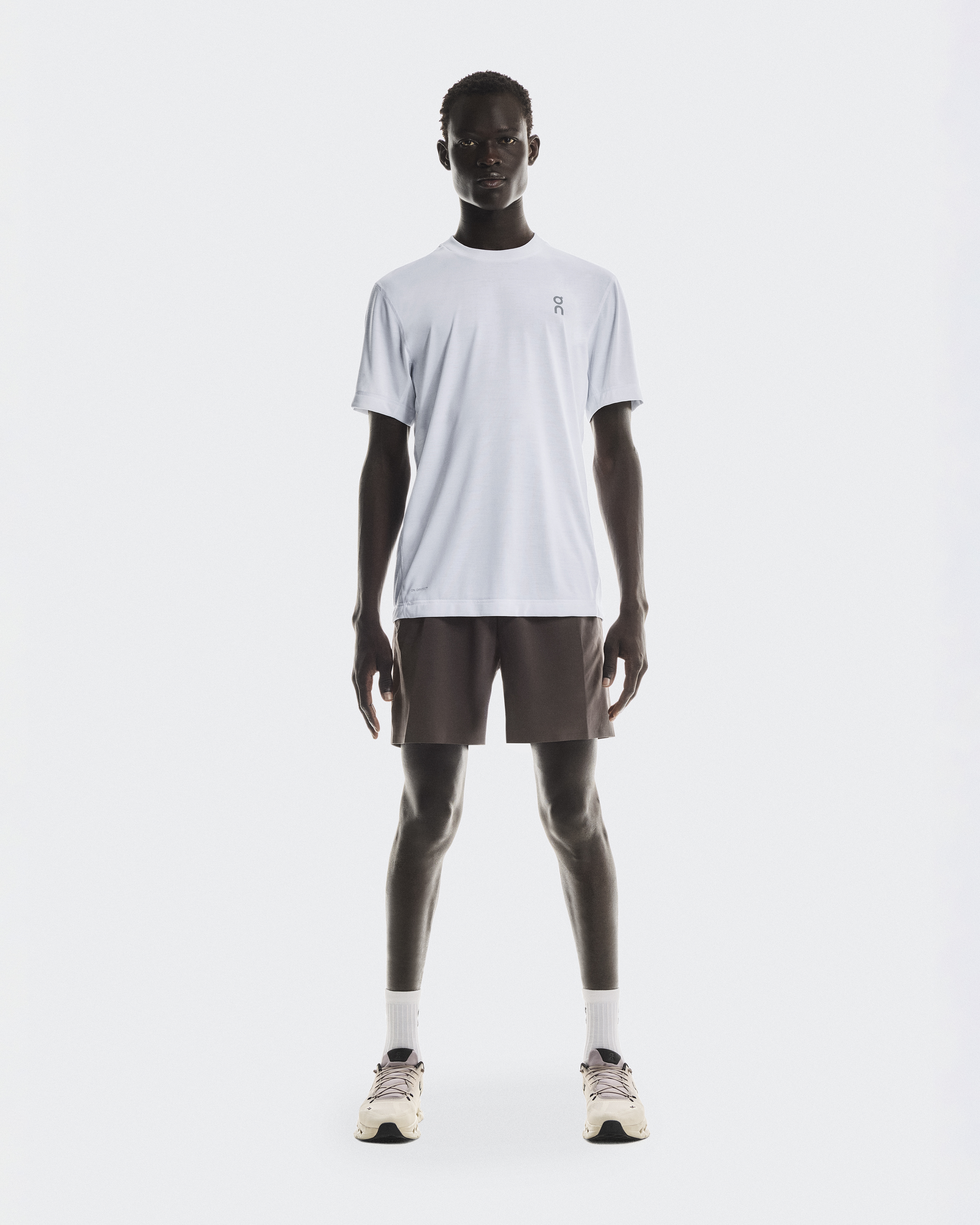 On Men's Focus Shorts in Pebble, Size: Large, Polyester